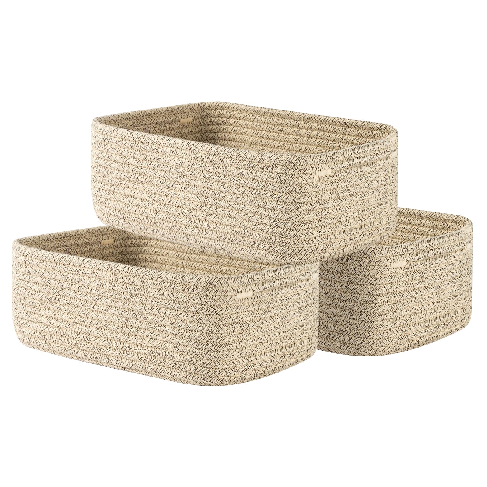 Small Woven Storage Basket for Organizing (3 Count)