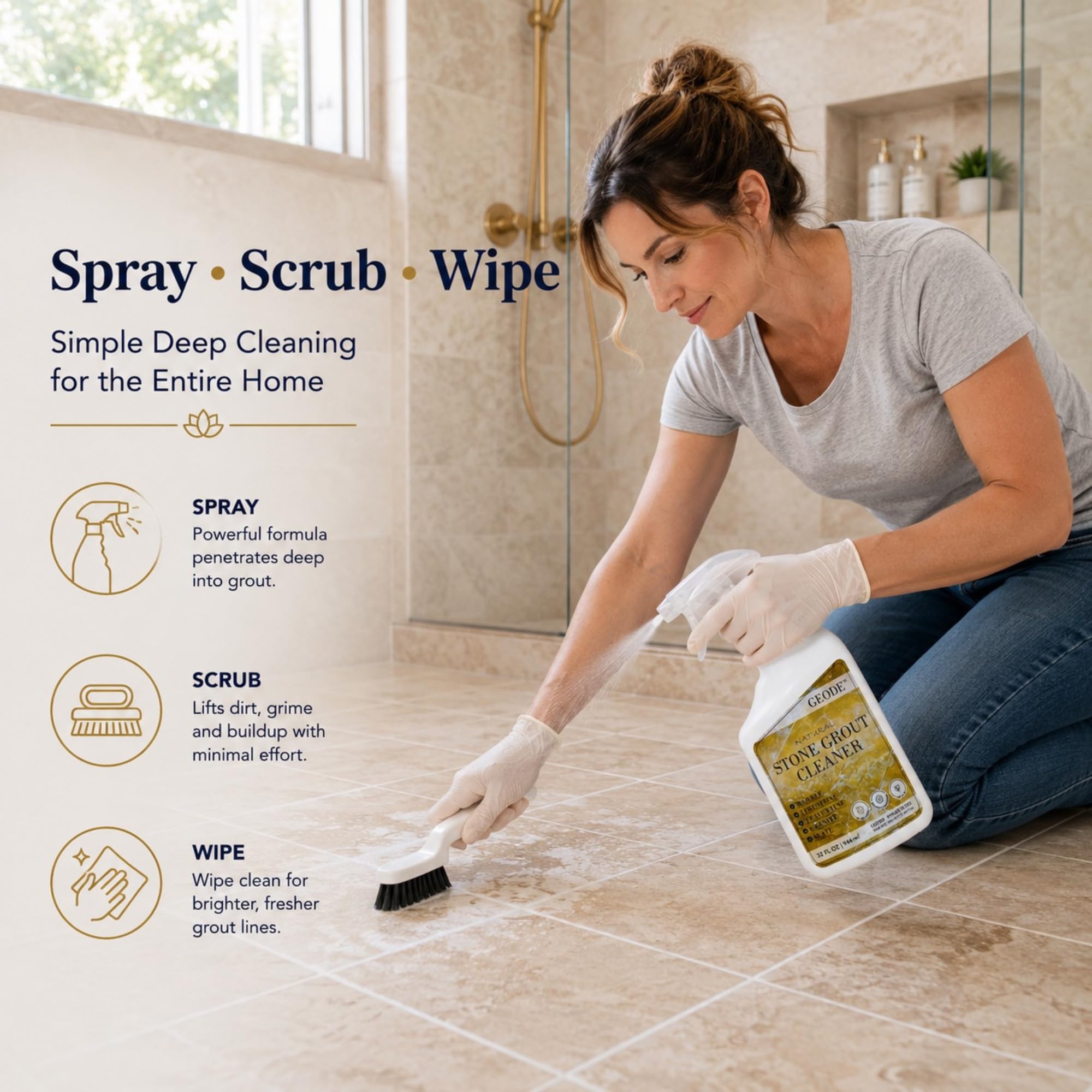 Natural Stone Grout Cleaner for tile floors (32 Fl Oz)