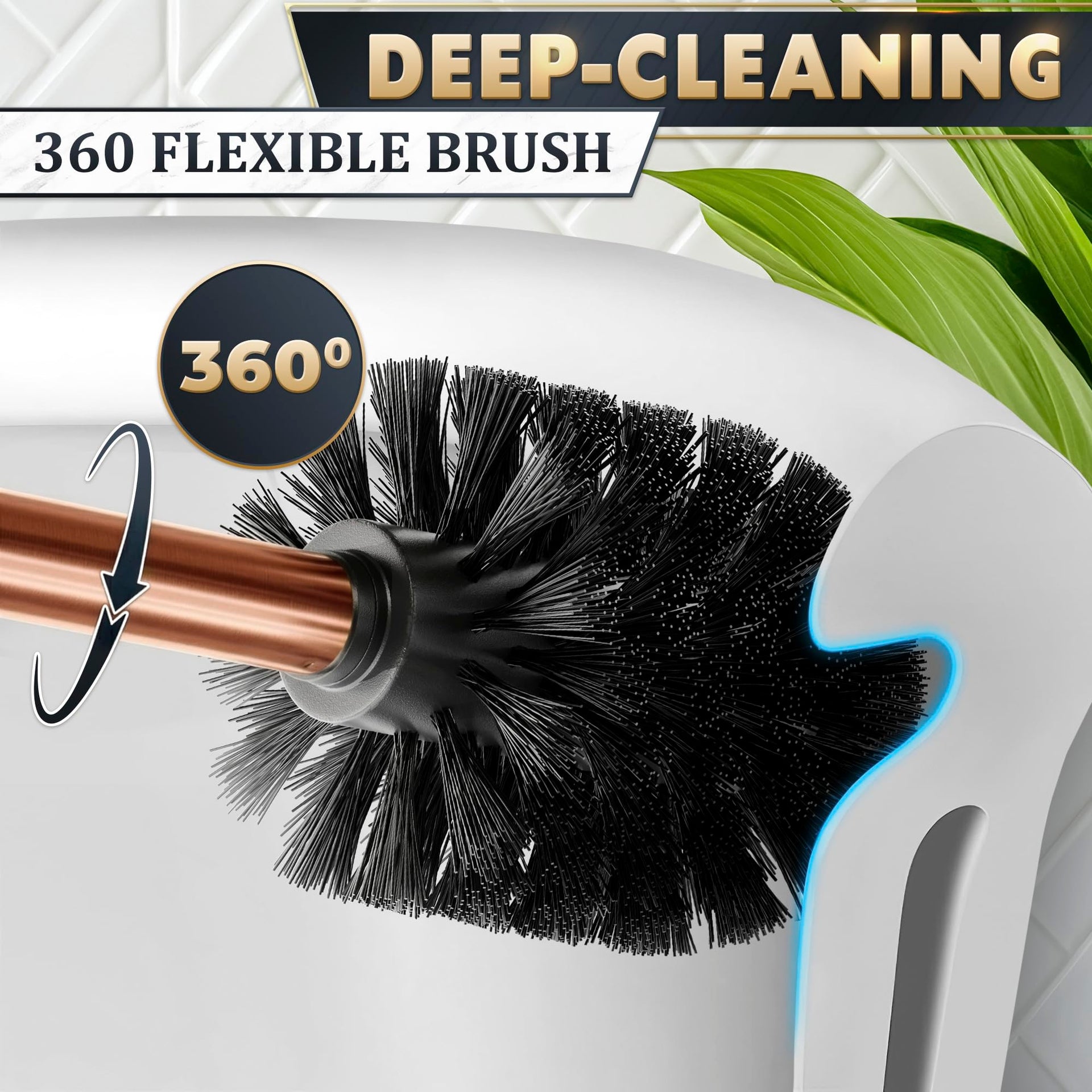 Bronze Toilet Brush and Holder Set for Modern Bathrooms