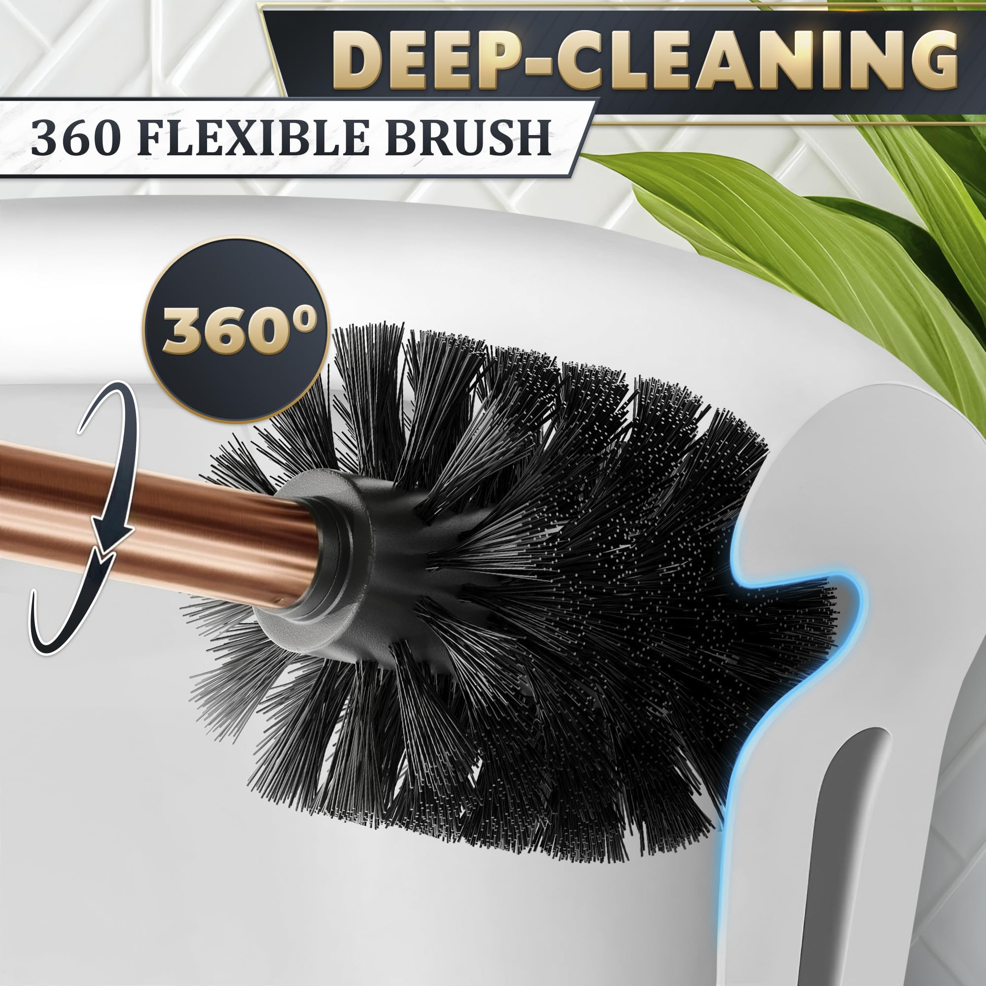Bronze Toilet Brush and Holder Set for Modern Bathrooms