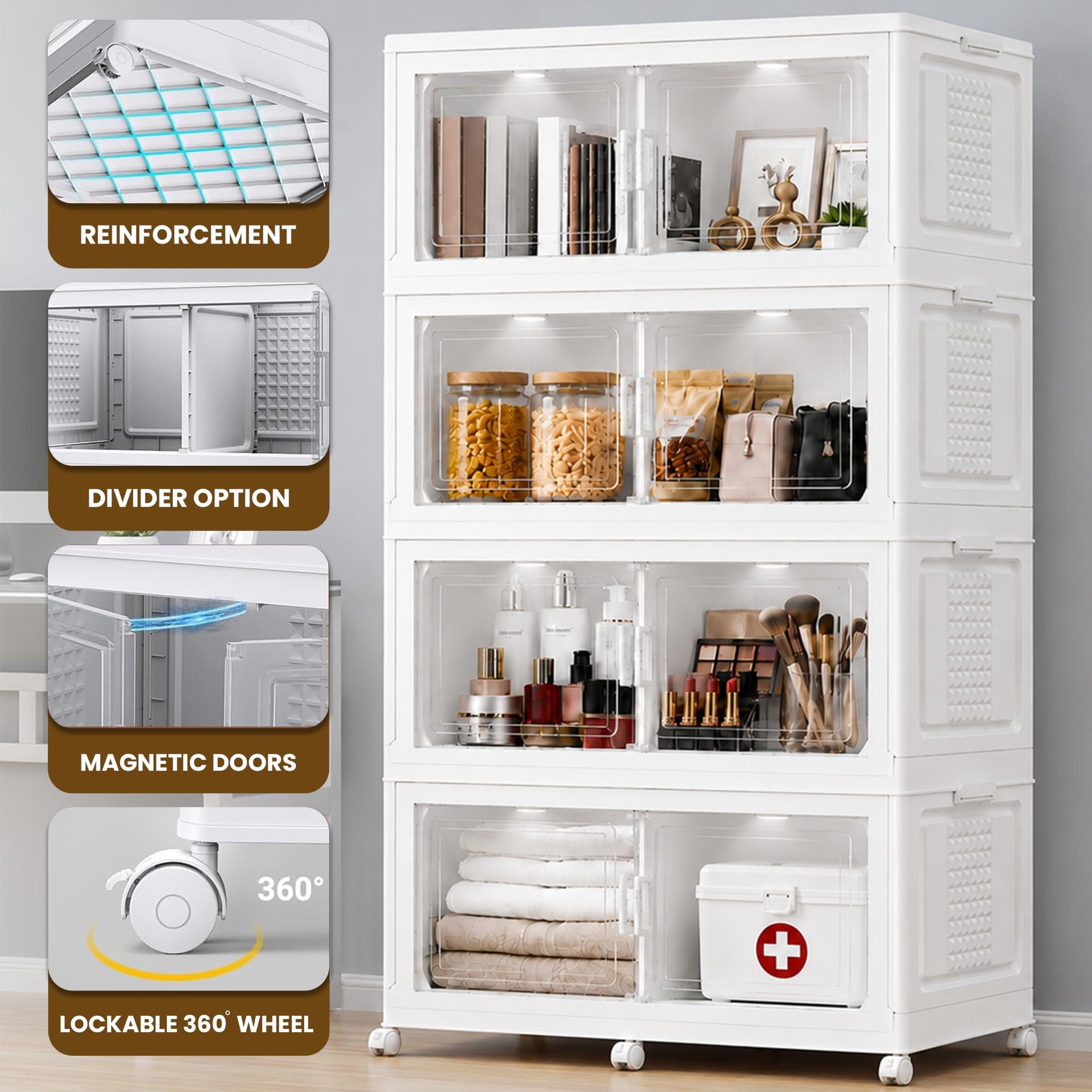 752QT 188GAL Large Collapsible Closet Organizer (4 Count)