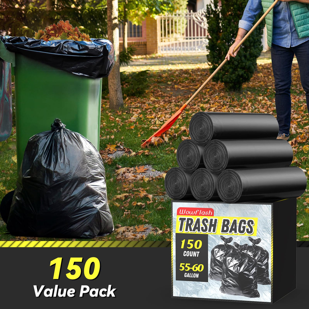 150 Count 55 60 Gallon Trash Bags