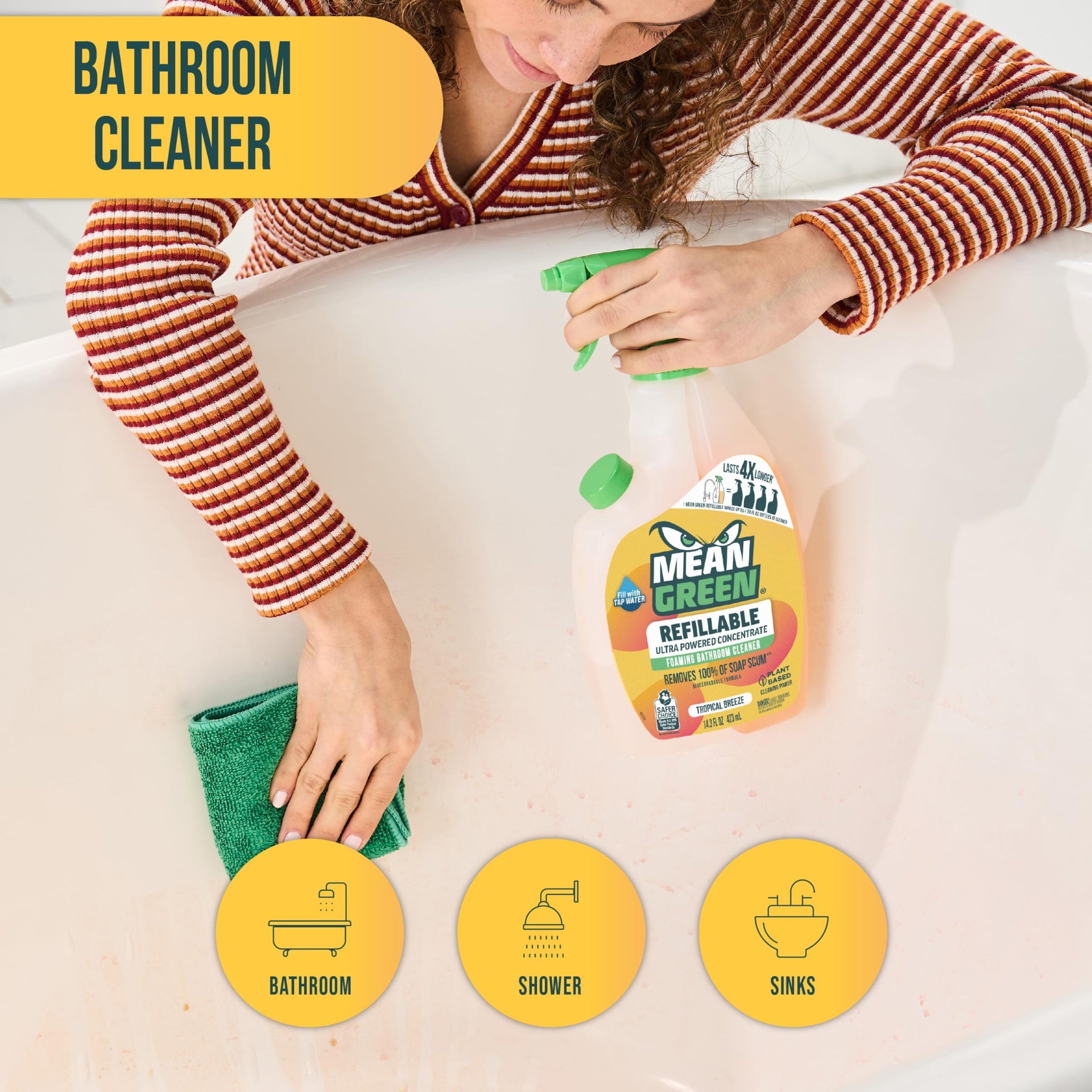 Refillable Ultra Powered Bathroom Cleaner Concentrate (28.6 Fl Oz)