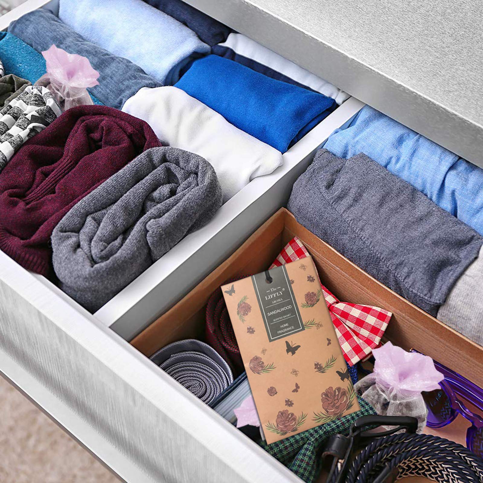 14 Packs Scented Sachets for Drawers and Closets Gift Box 4 Different Scent