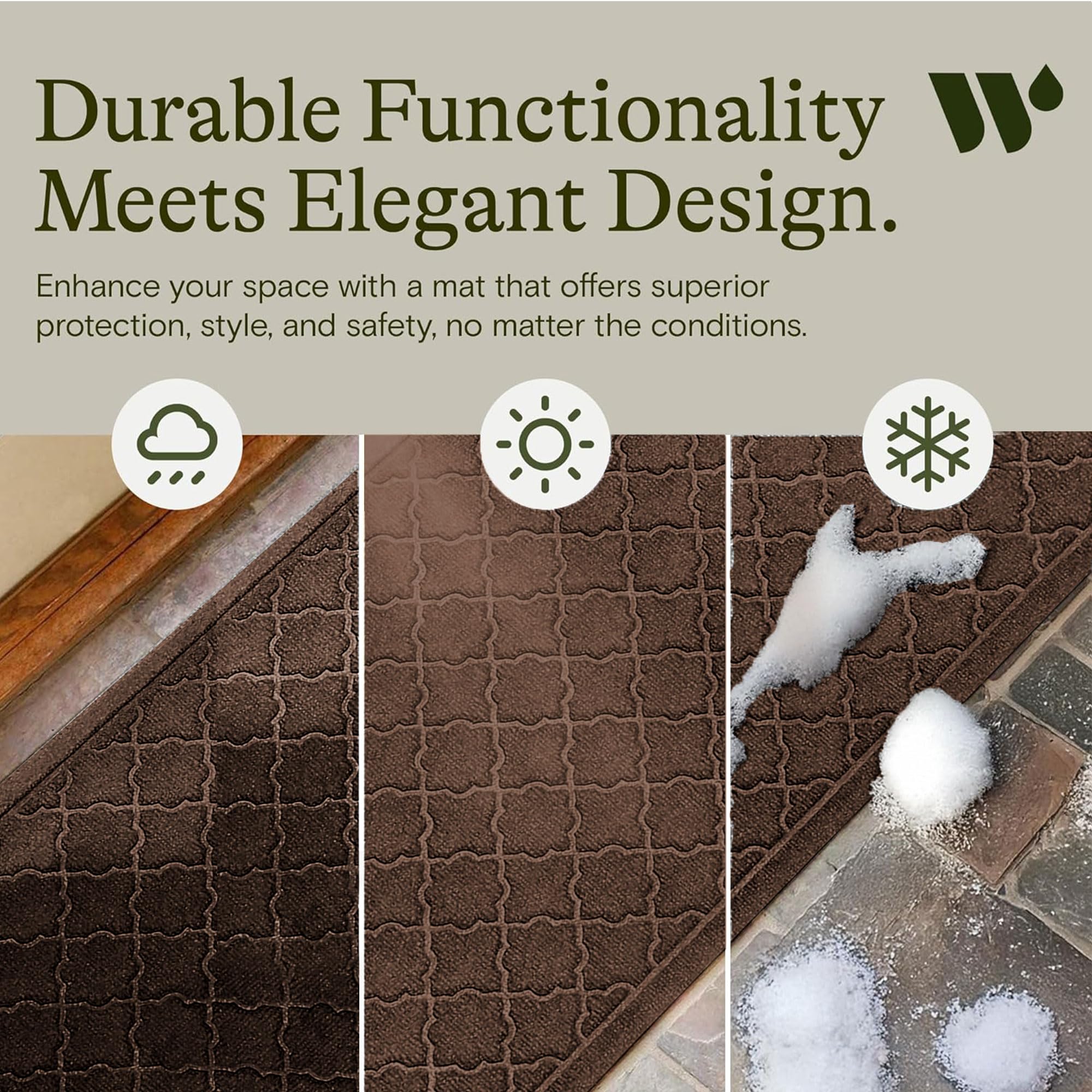 Cordova Front Door Mat Indoor Outdoor Entrance (10 Sq Ft)