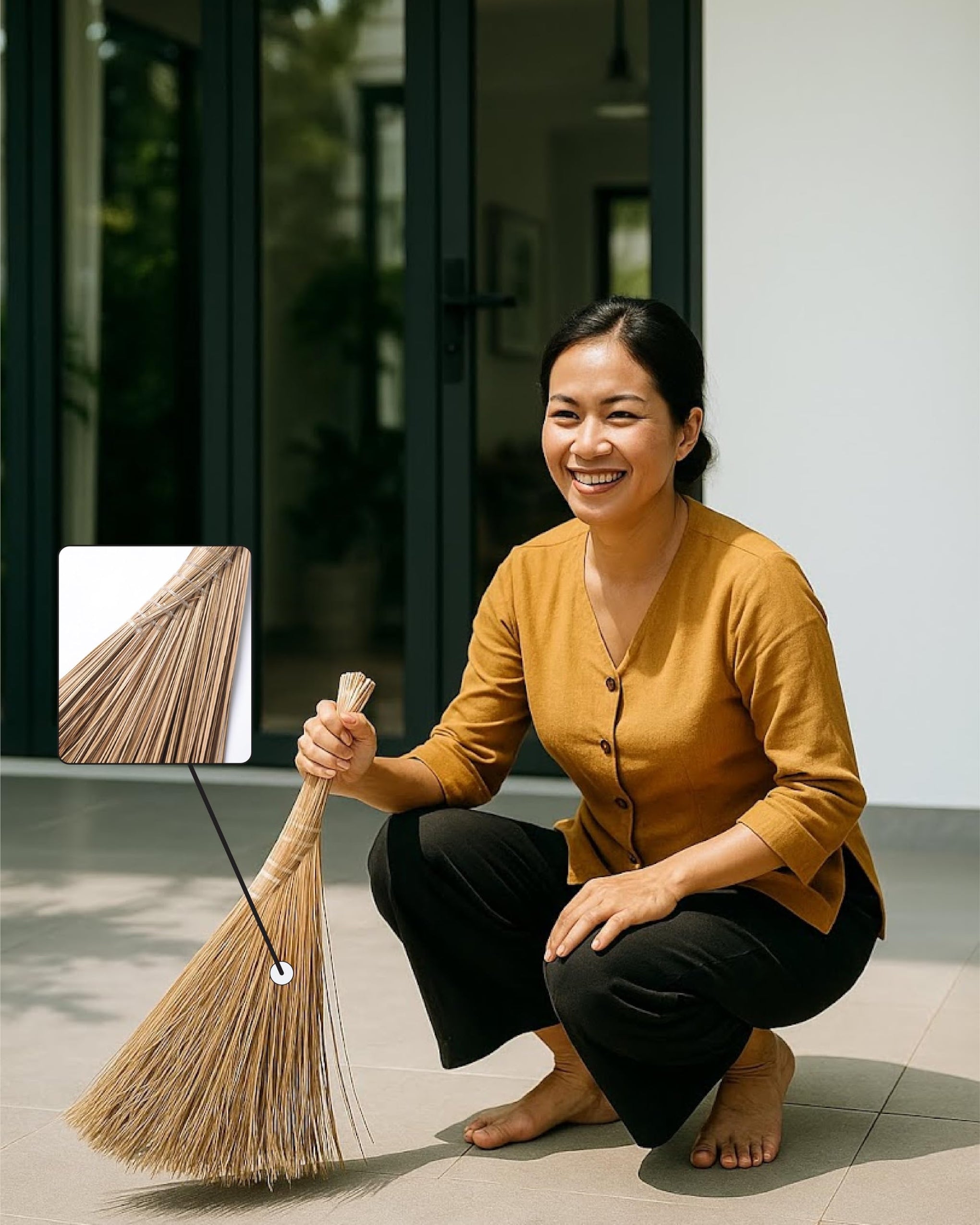 Vietnamese Natural Straw Broom