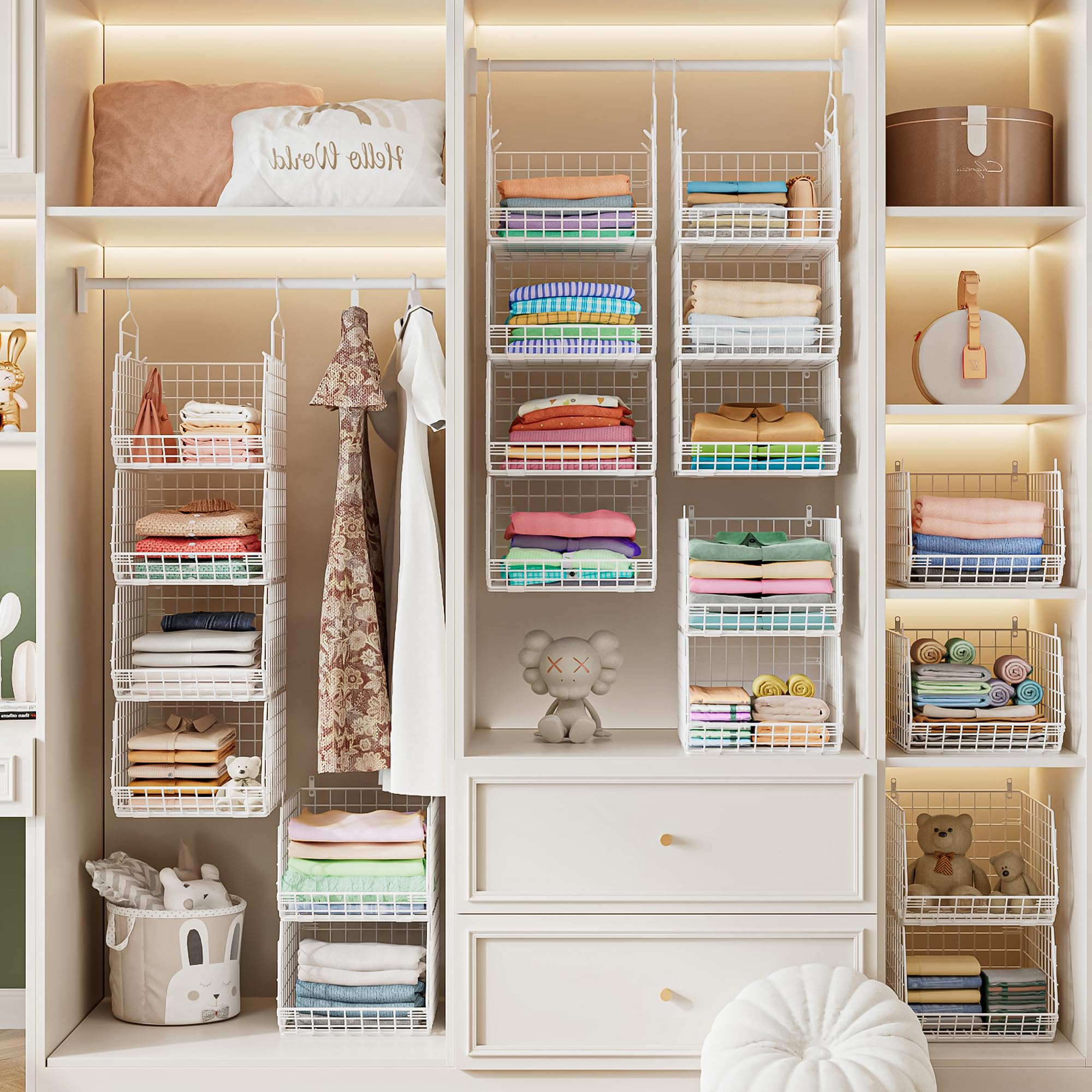 4" Extra Deeper Foldable Hanging Closet Organizer