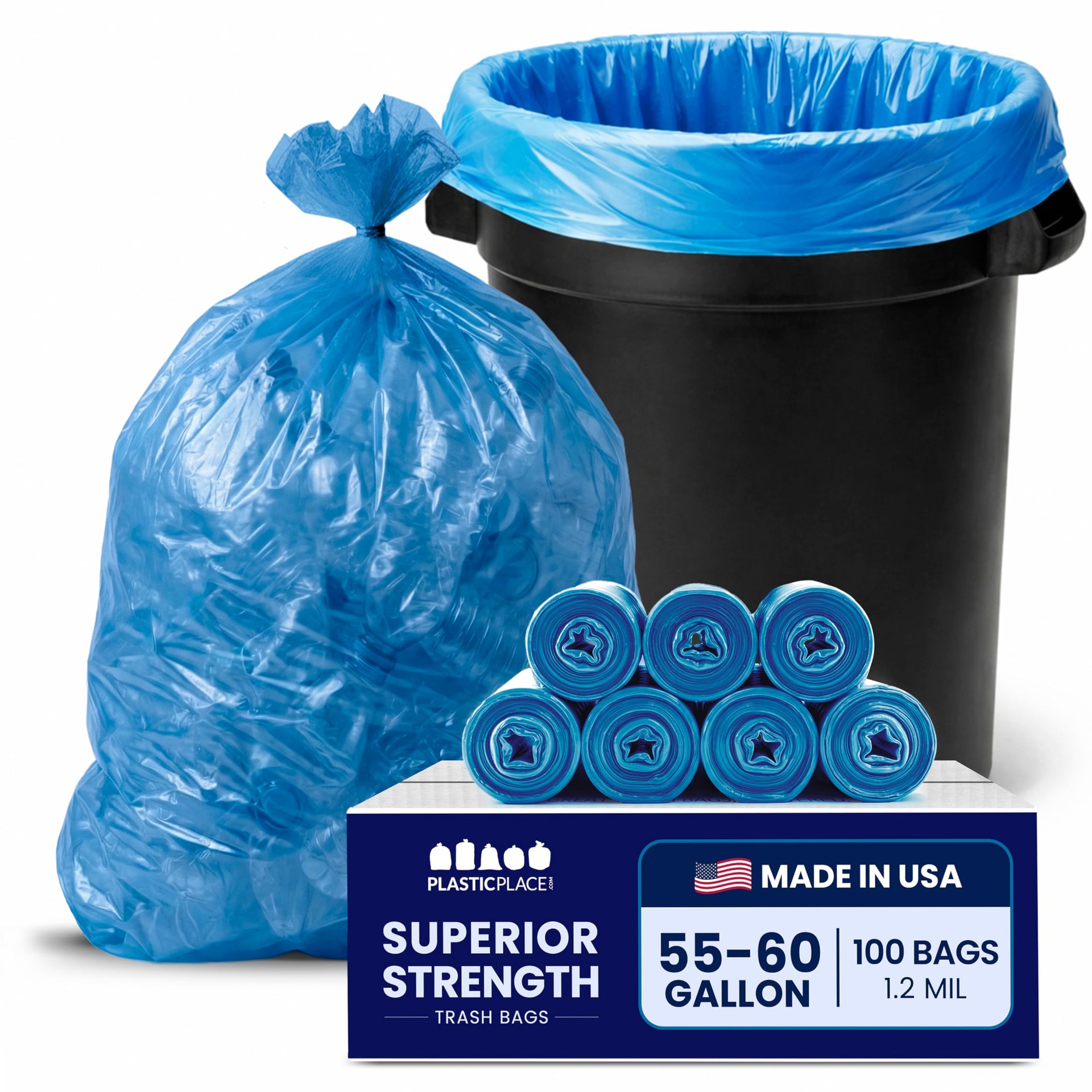 Blue Recyling Bags 38x55 55 Gallon 100 (100 Count)
