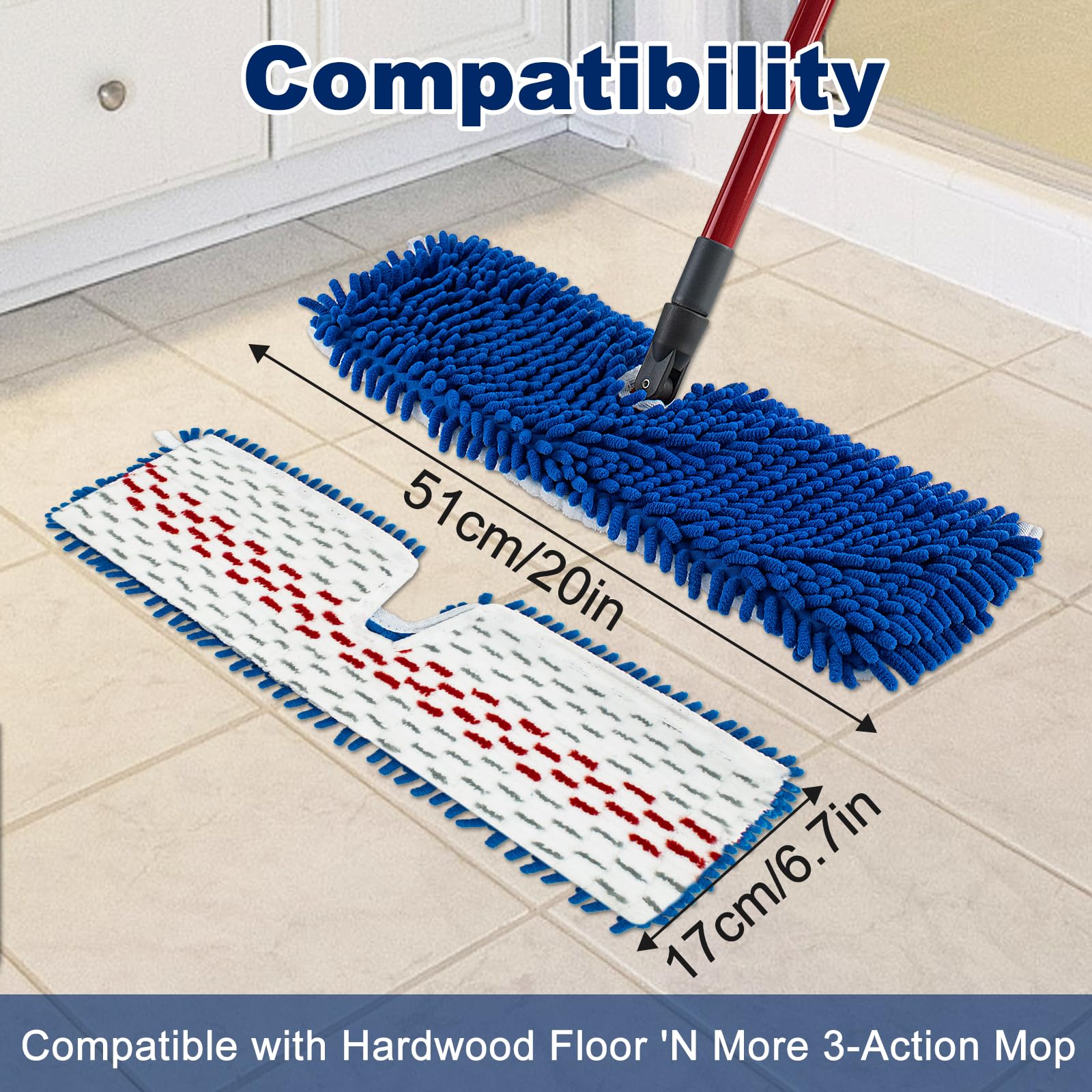 4 Pack Mop Replace Head for Ocedar Hardwood Floor'n More 3 (4 Count)