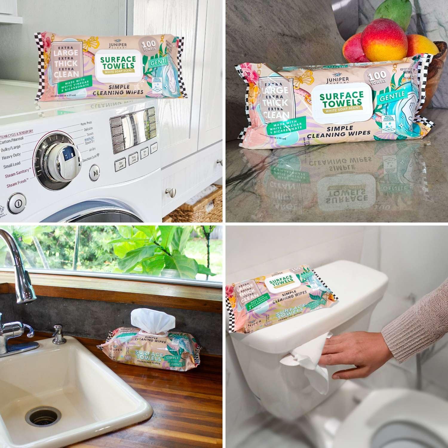 3 Packs Surface Cleaning Wipes (300 Count)