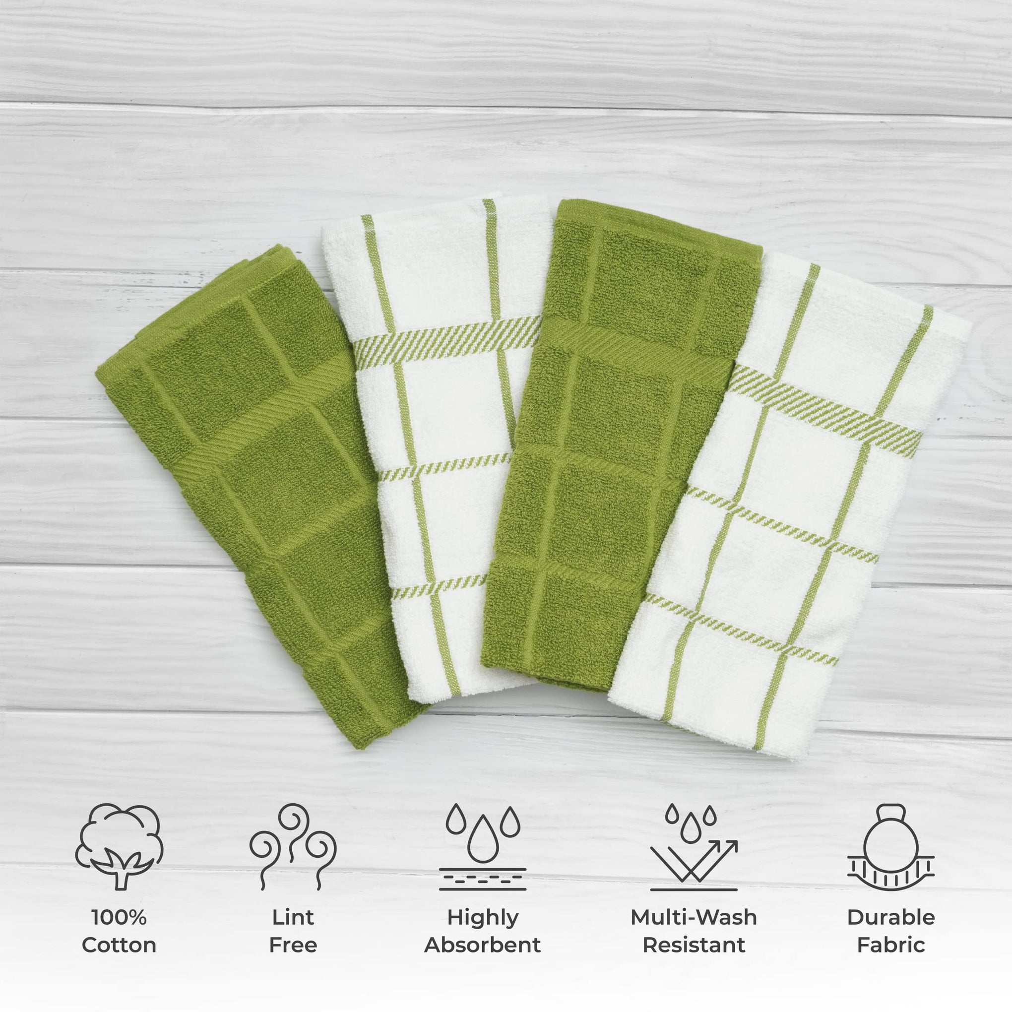 100% Cotton Terry Dish Cloth & Dish Towel (6 Count)