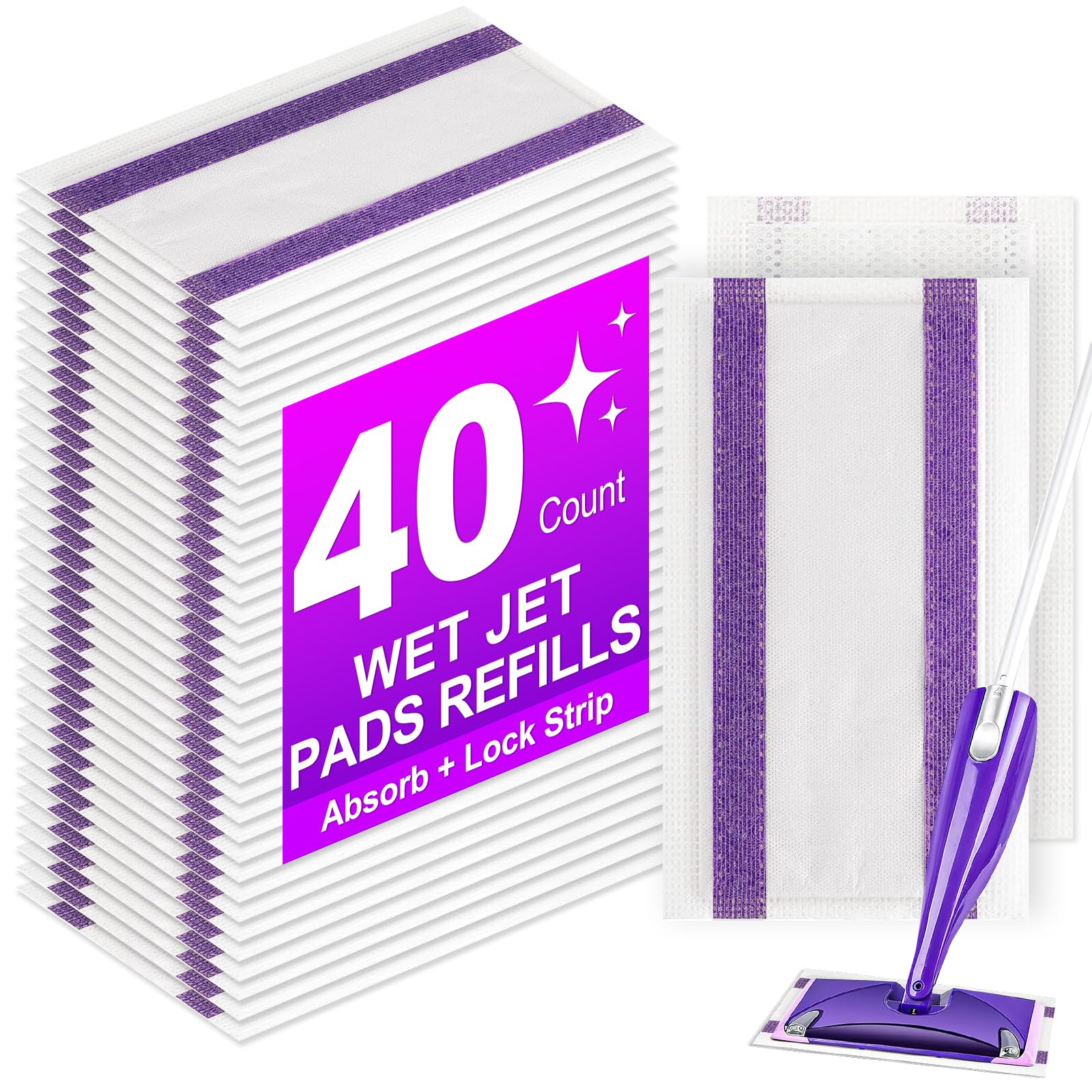40Pack Mopping Pad Refill for Swiffer Wetjet Mop (40 Count)