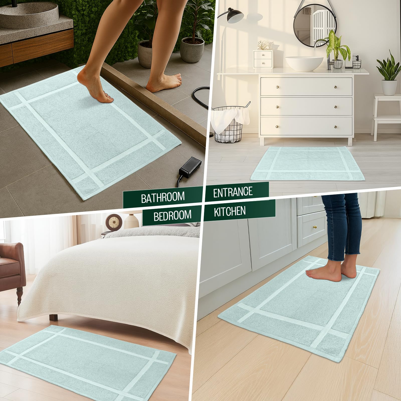 Pack of 6 100% Cotton Bath Mat 20x30 inches (6 Count)