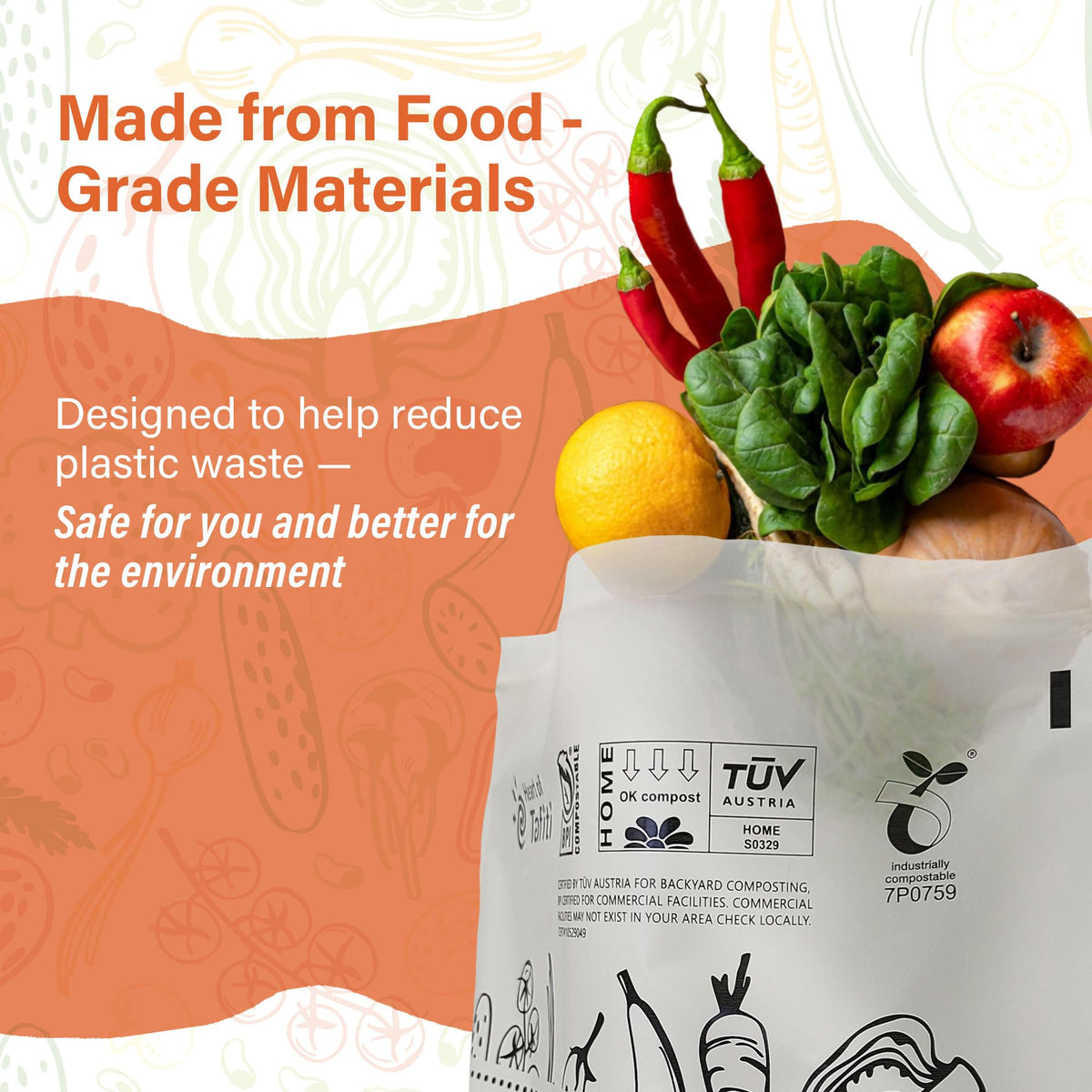 Compostable Food Storage Bags Variety Pack (280 Count)