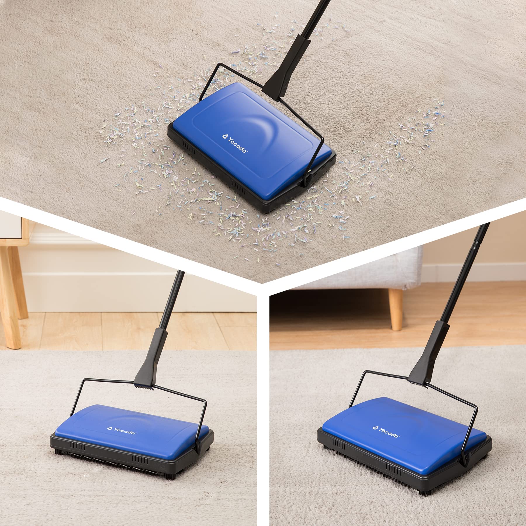 Manual Carpet Sweeper Cleaner Hand Push Non