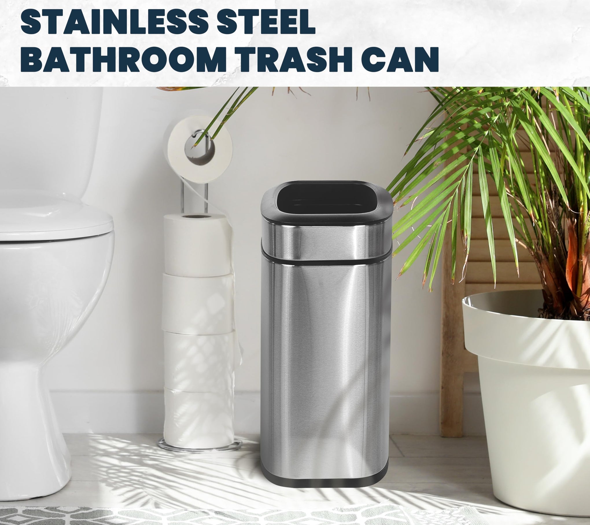 Stainless Steel Open Top Trash Can 5 Gallon