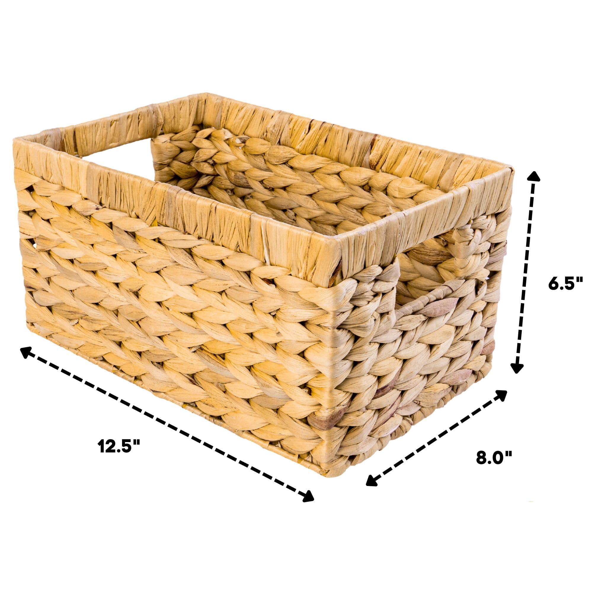 Set of 6 Rectangular Wicker Storage Baskets for Shelves (6 6)