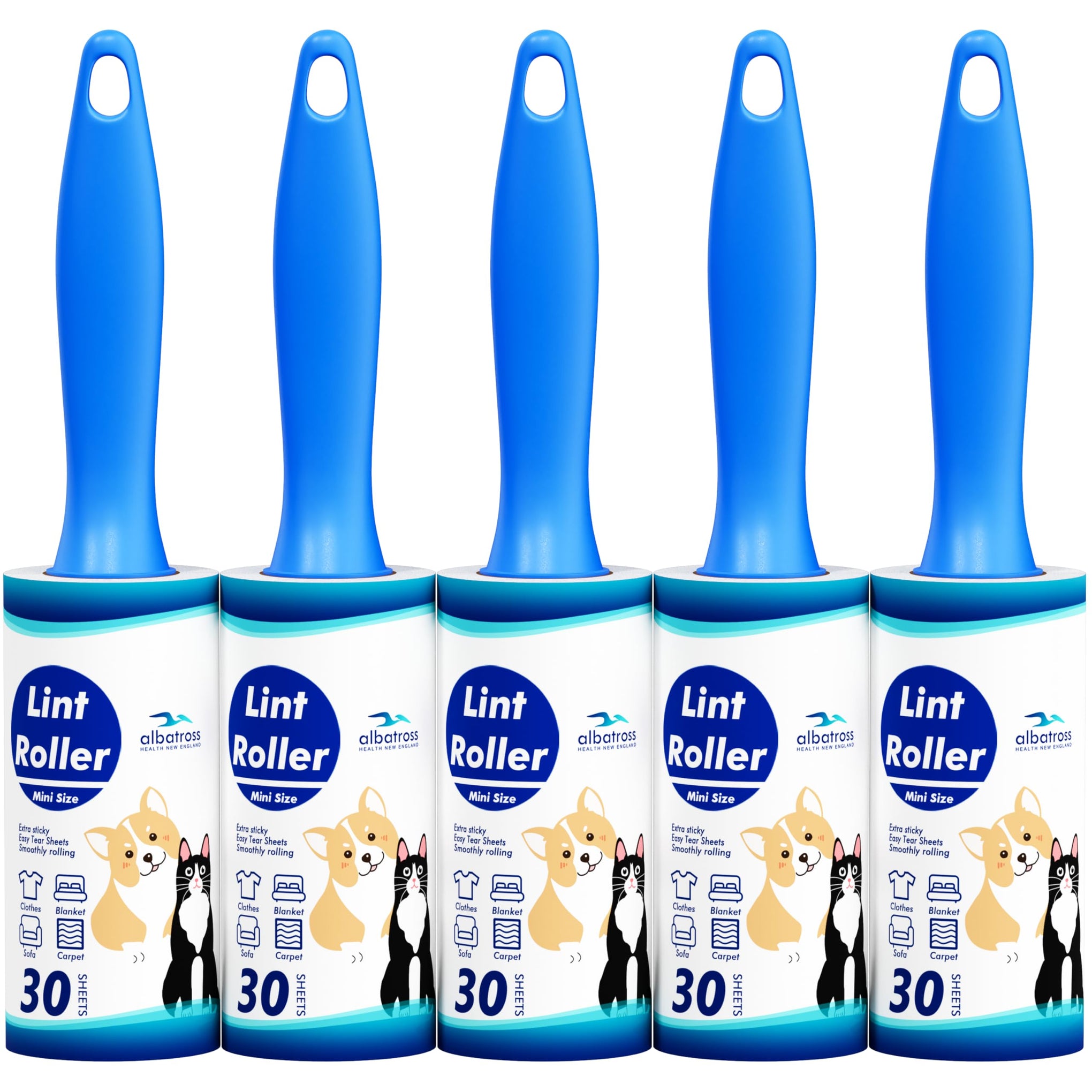 Mini Extra Sticky Lint Rollers for Travel (150 Count)