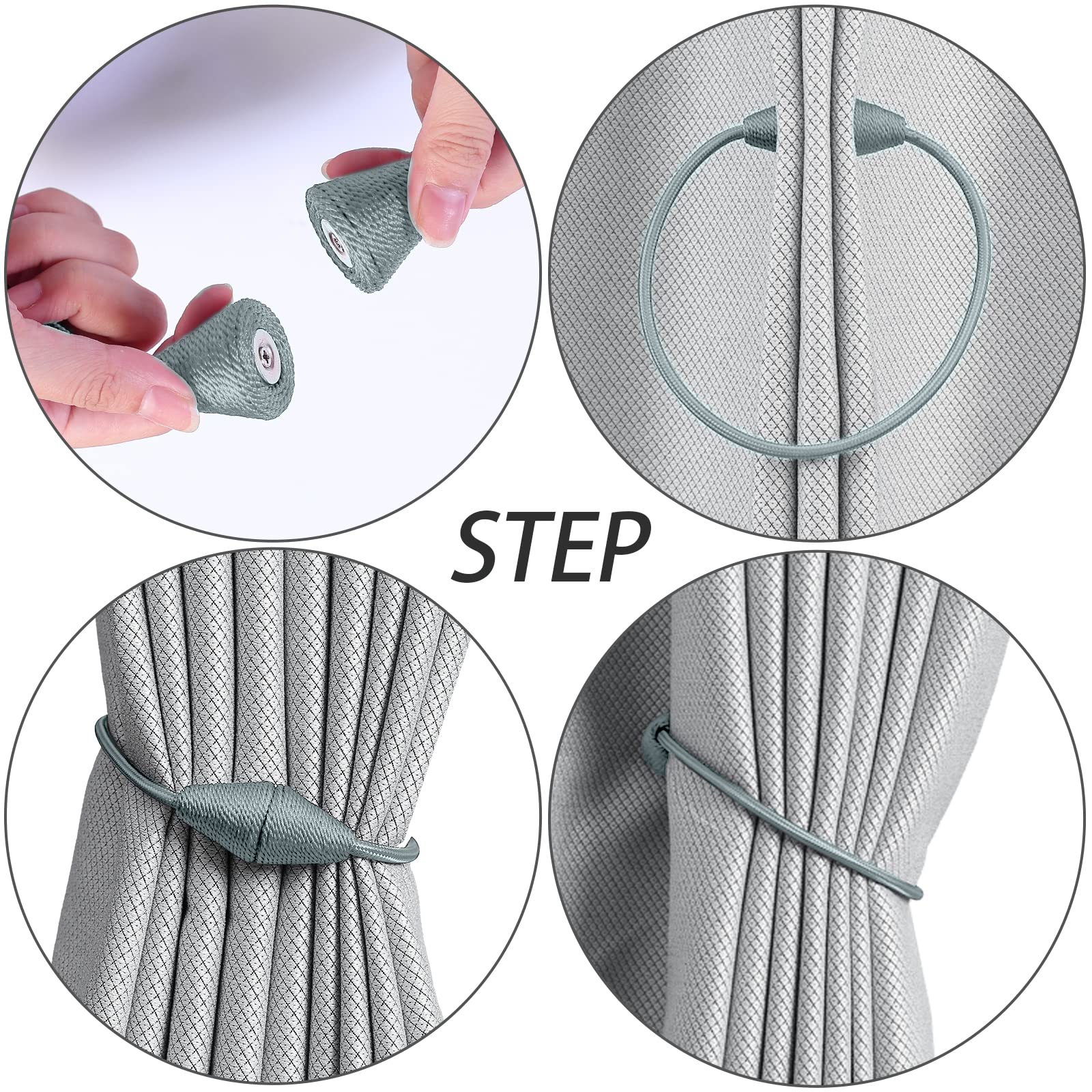 2 PCS Magnetic Curtain Tiebacks (2 Count)