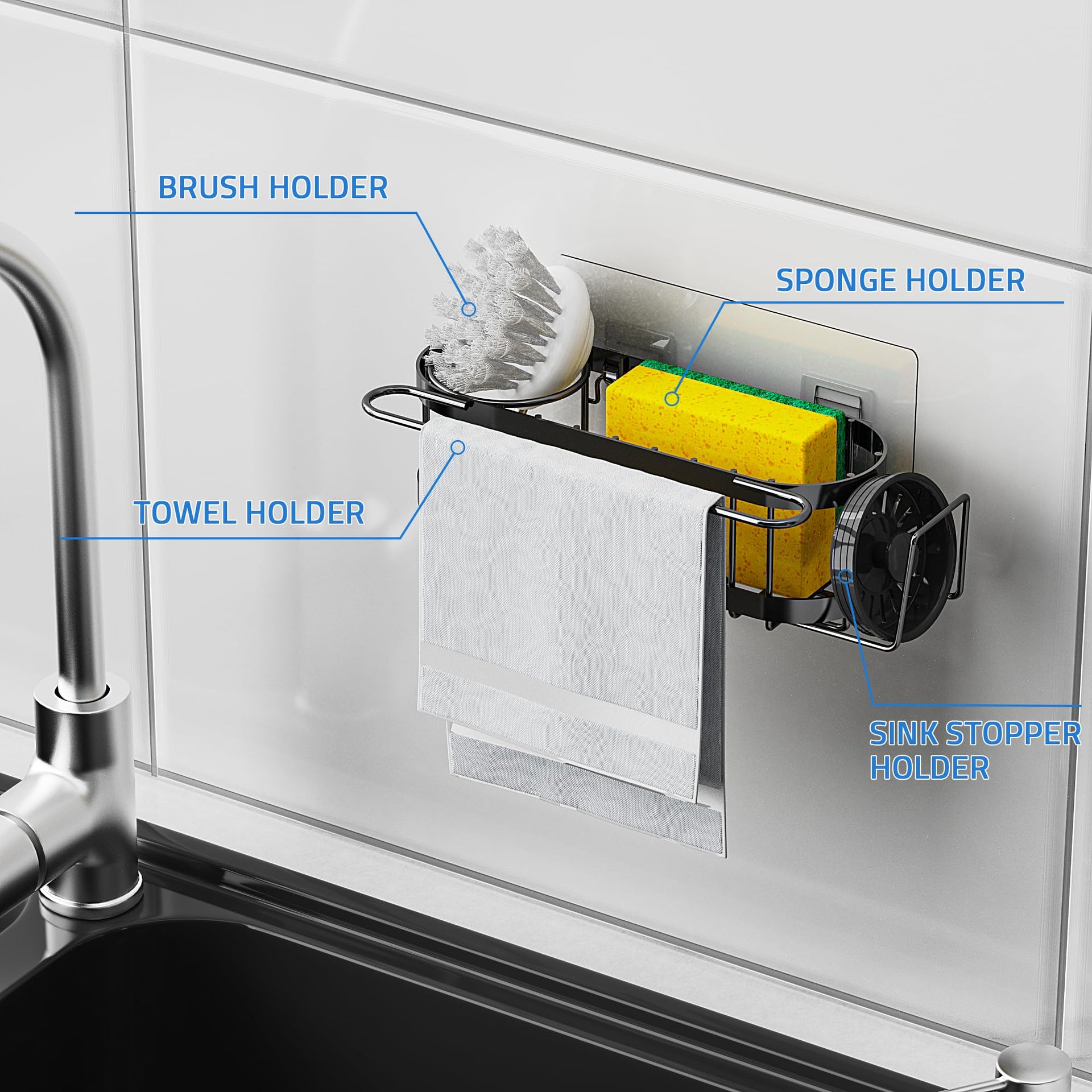 Kitchen Sink Caddy Sponge Holder in The Sink