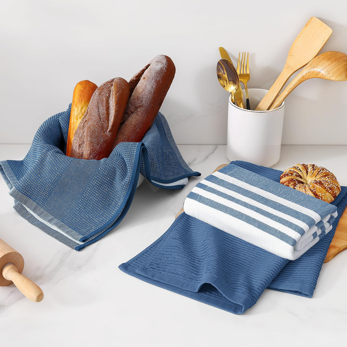 Cotton 380 GSM Premium Kitchen Towels (3 Count)