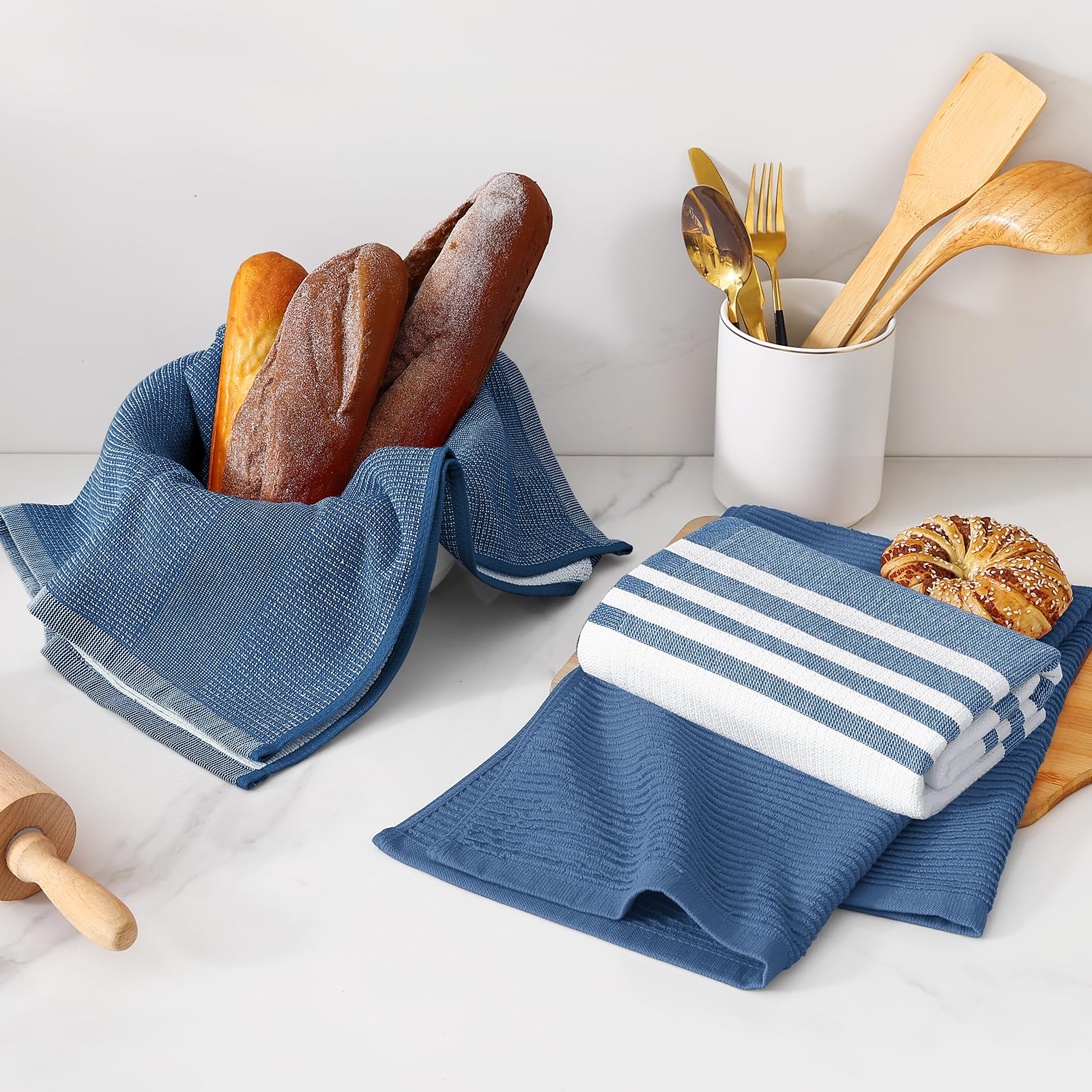 Cotton 380 GSM Premium Kitchen Towels (12 Count)