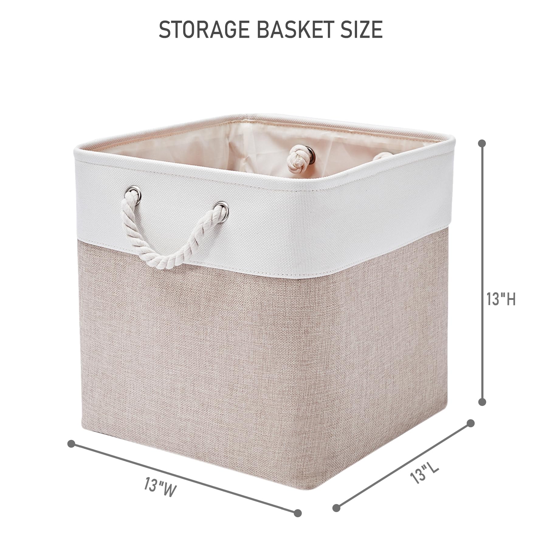 13 Inch 6 Pack Foldable Fabric Storage Cubes with Handles (6 Count)