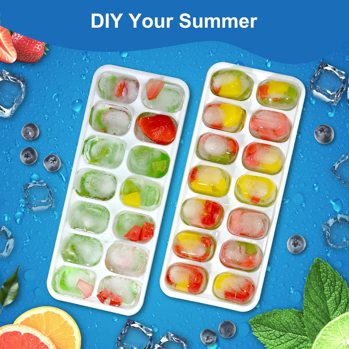Ice Cube Trays with Lids for Freezer (5 Count)