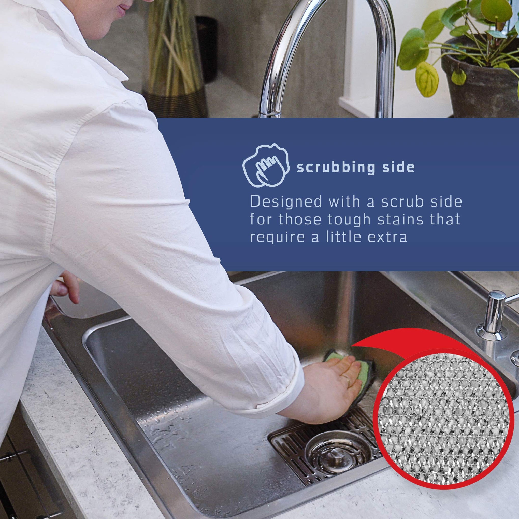 2 Sided Premium Microfiber Dish Sponge and Scrubber 3 Pack Variety