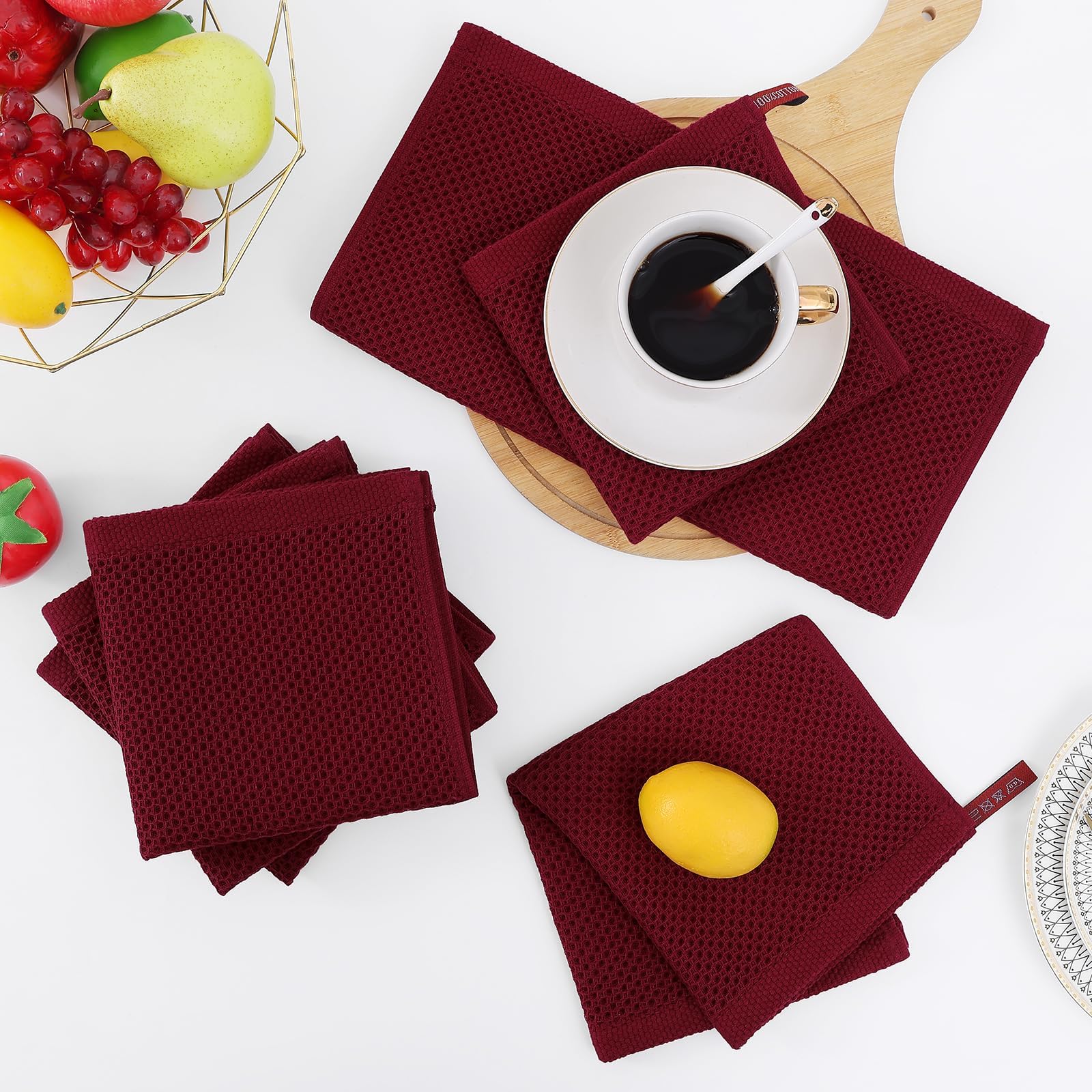 100% Cotton Waffle Weave Kitchen Dish Cloths 24 (24 Count)