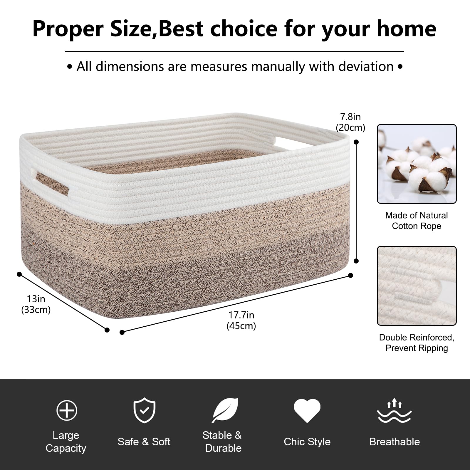 Large Storage Basket for Organizing (4 Count)