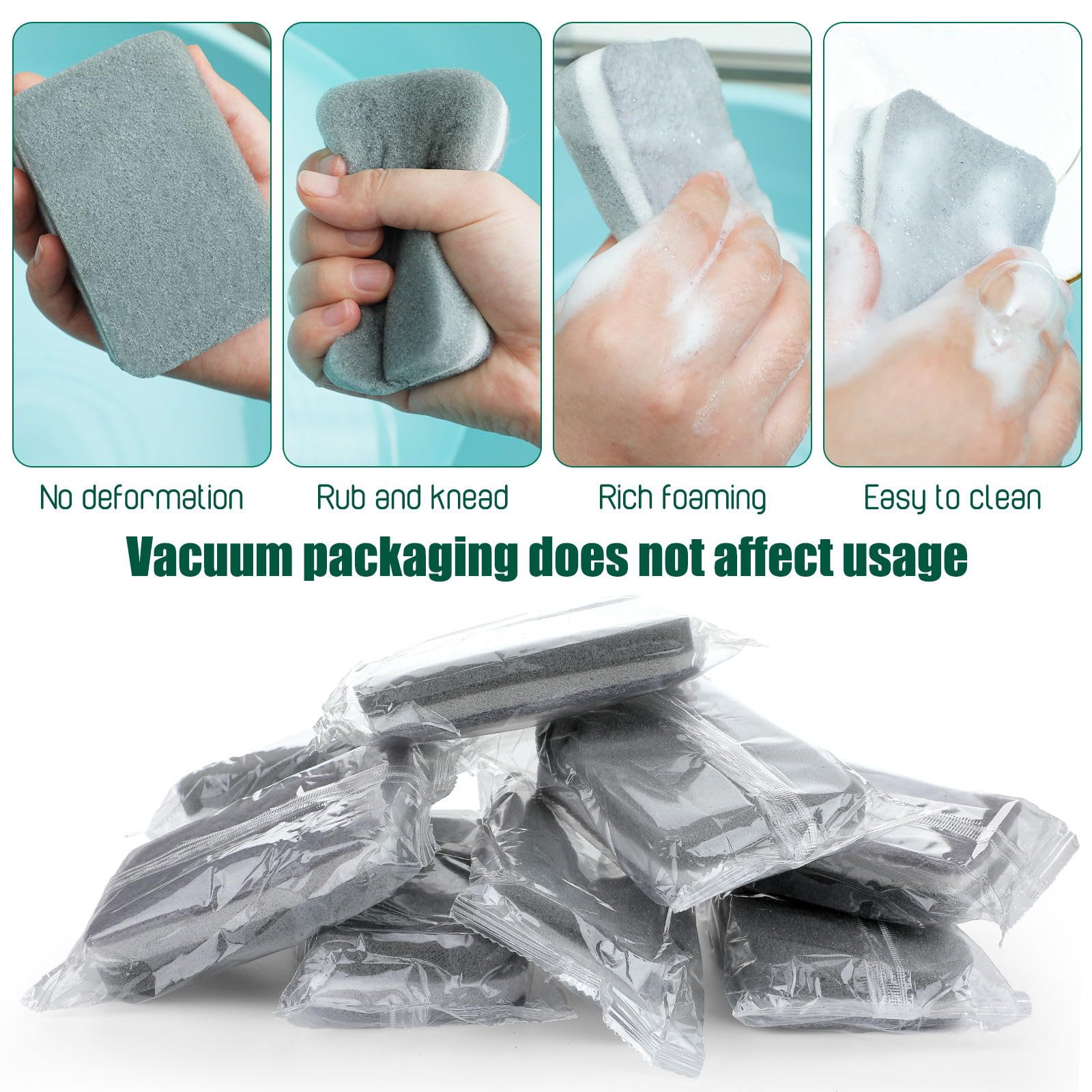 240 Pcs Individually Wrapped Sponge Dishwashing Sponge Bulk Non Scratch Scrub Sponges Kitchen Scouring Pad for Household Cleaning Rental Dishes Hotel Apartment Car