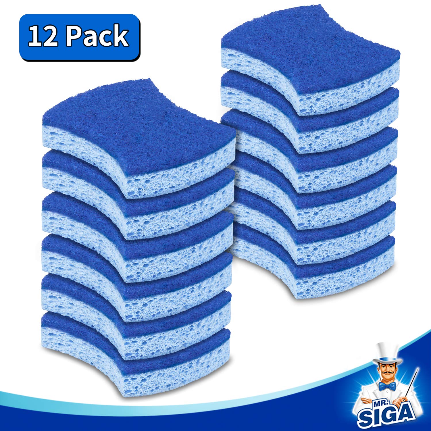 Non Scratch Cellulose Scrub Sponge (12 Count)