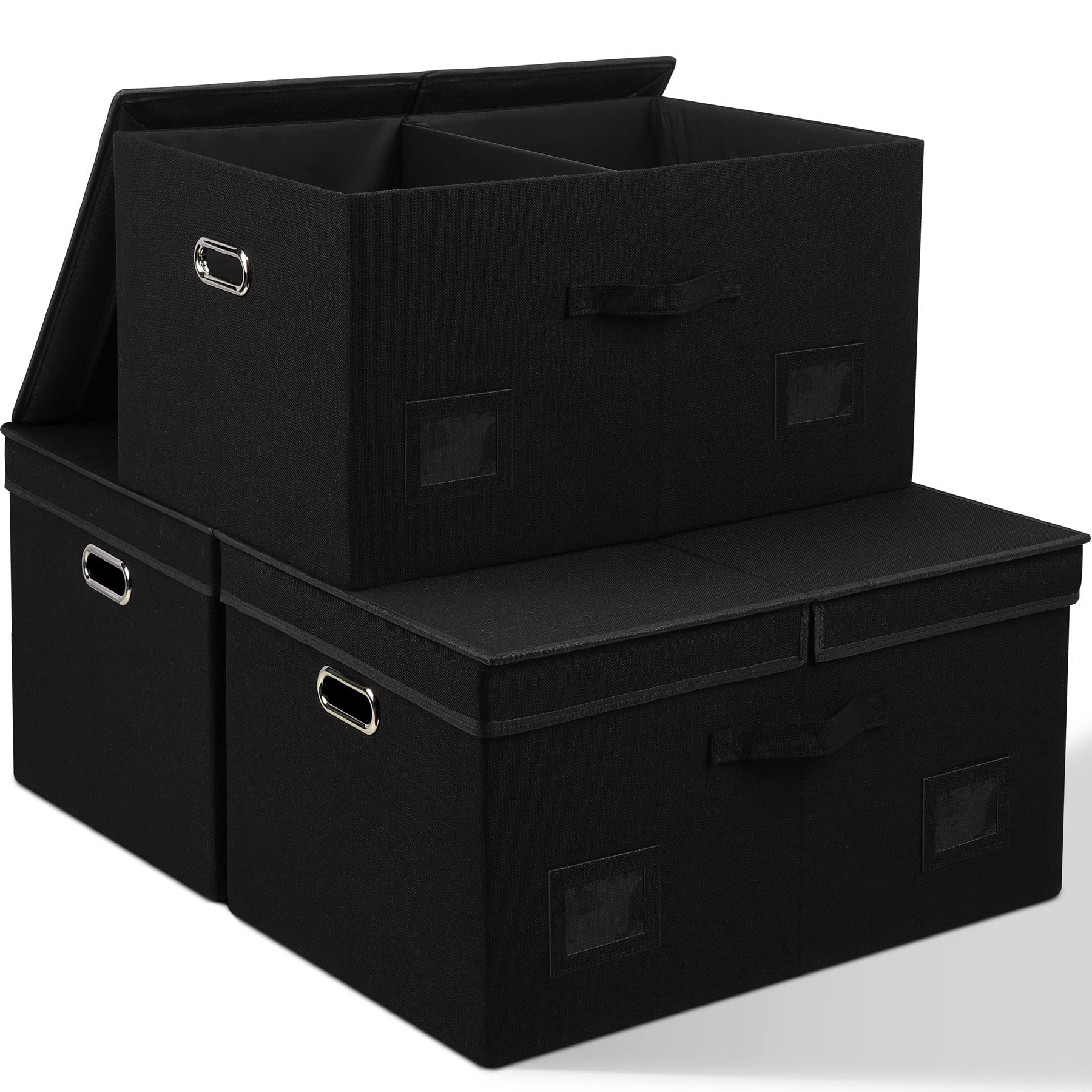 75 Quarts Extra Large Decorative Storage Bins with Lids (3 Count)