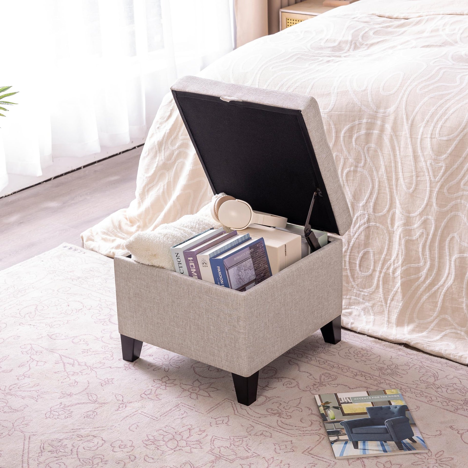 15.2 Inch High Cube Ottoman Storage