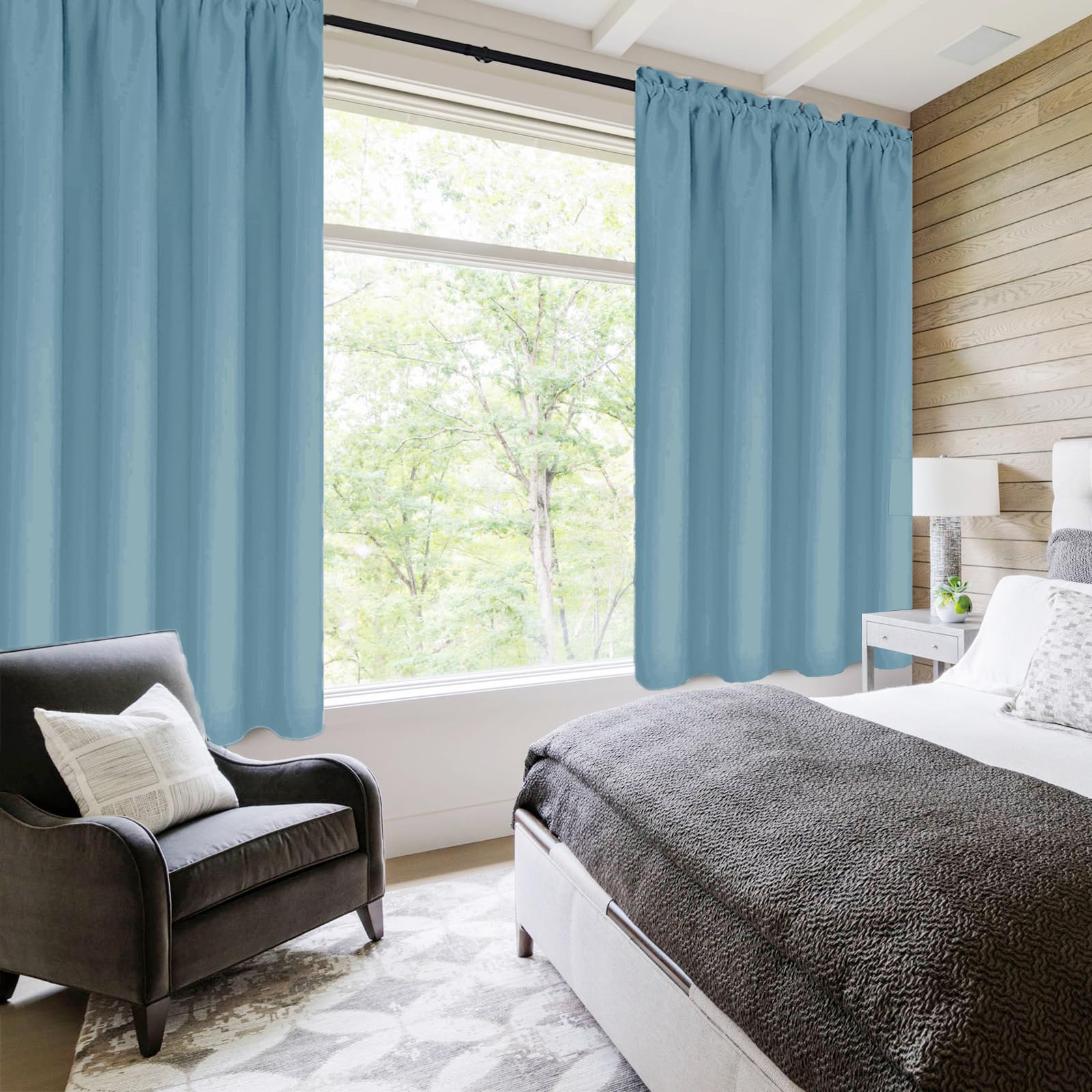 Blackout Curtains for Bedroom Living Room 38 x 45 Inch Long 2 Panels (2 Count)