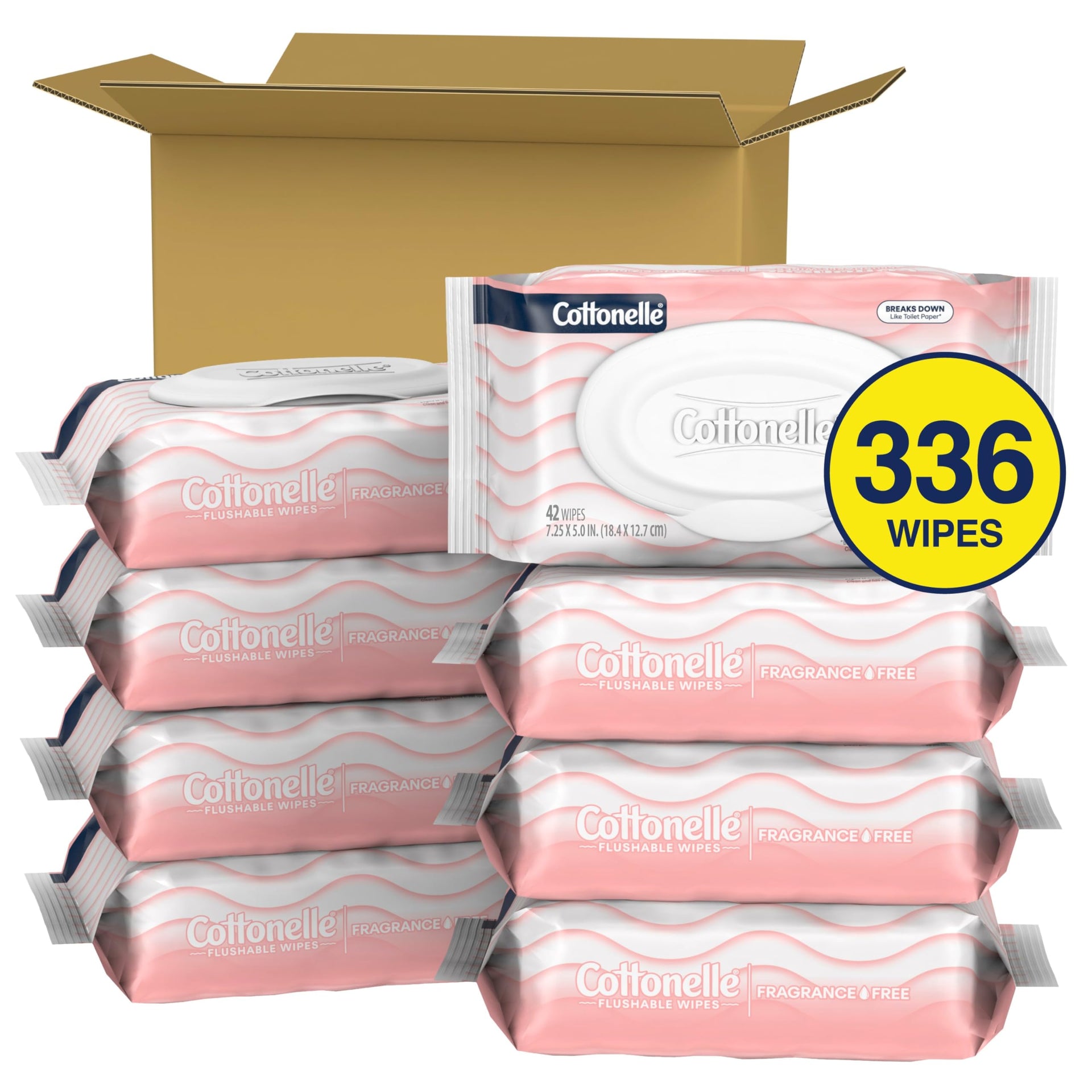 Fragrance Free Flushable Wipes (336 Count)