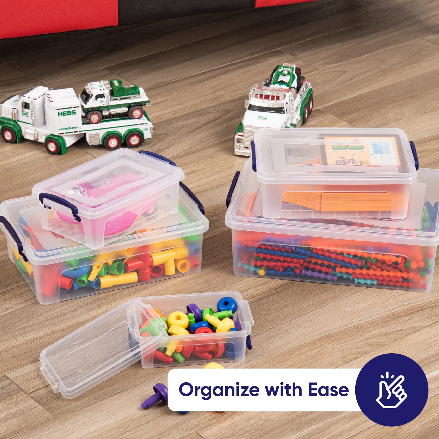 Storage Bins with Lids (4 Count)