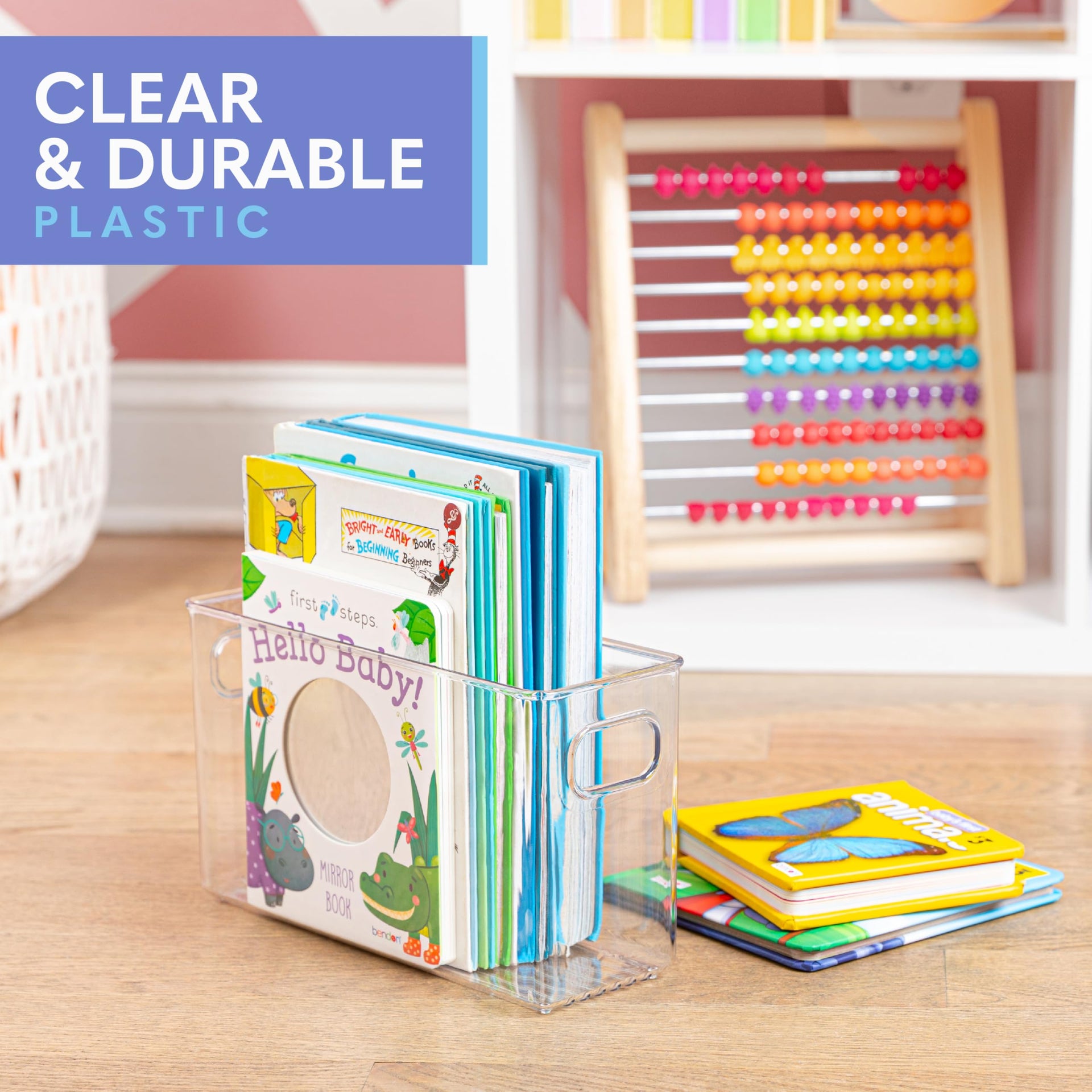 Plastic Food Storage 2 Pack Clear Container Bin with Handles for Organizing Kitchen (6 Count)