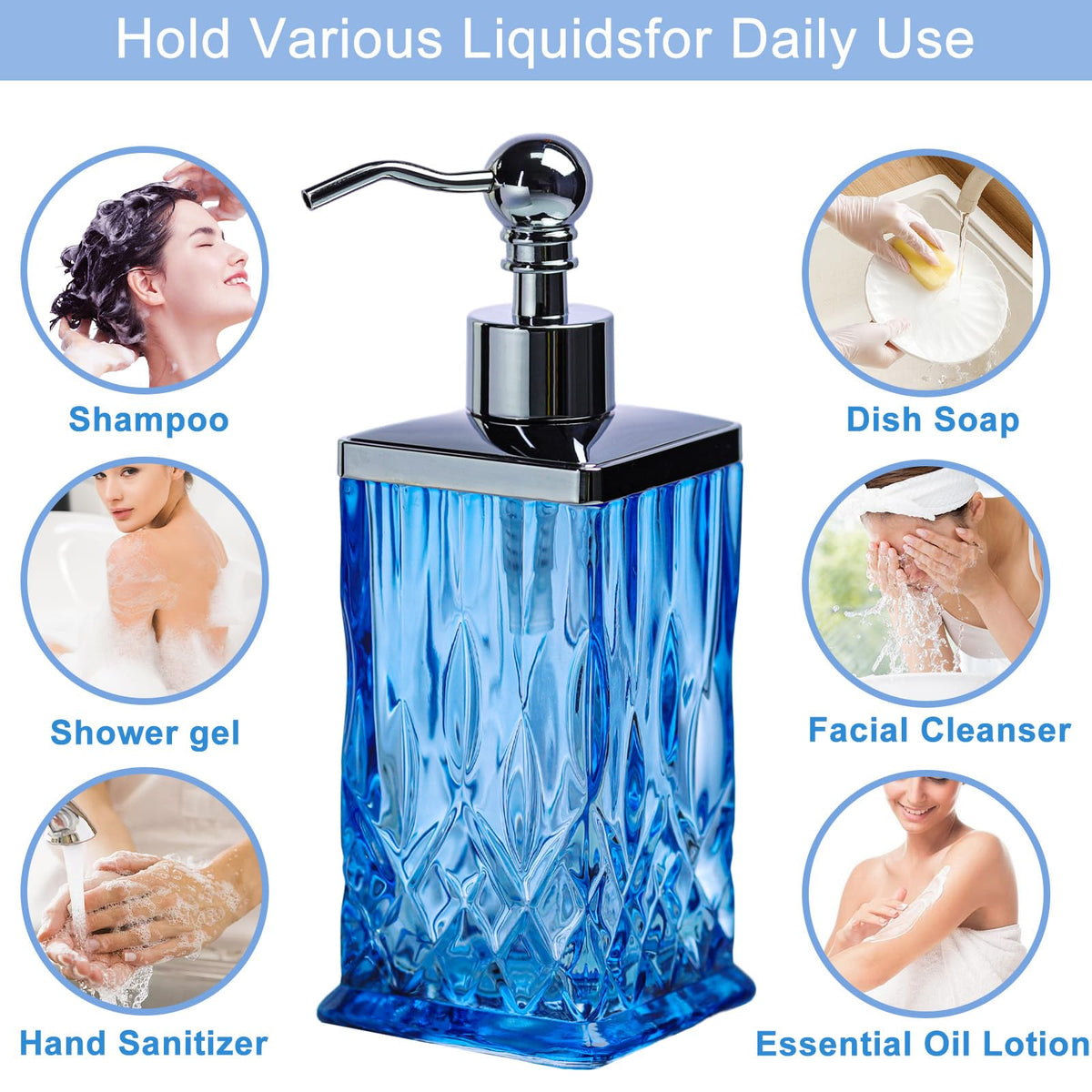 10Oz Blue Soap Dispenser