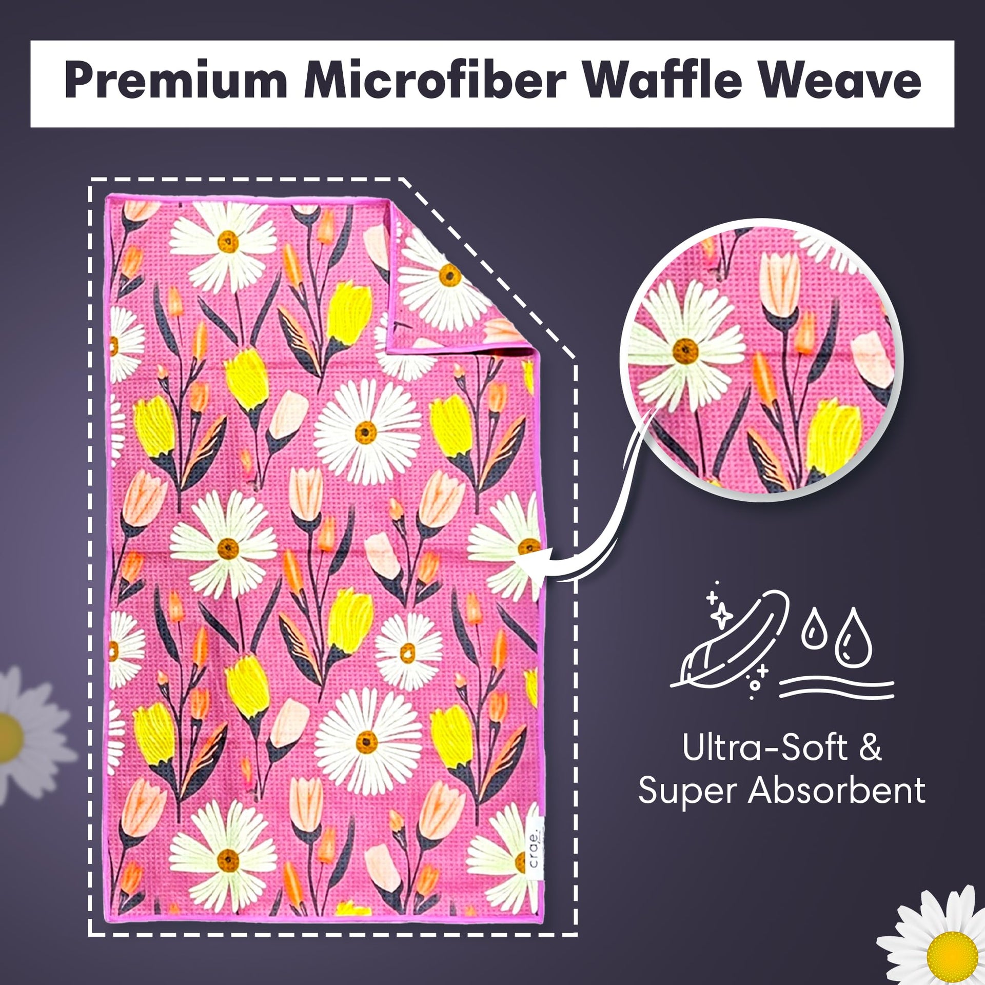 Double Sided Microfiber Hand Towels (2 Count)