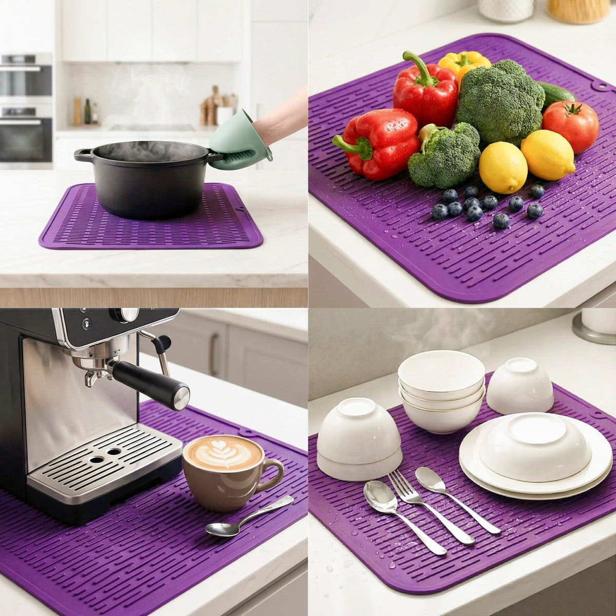 Silicone Dish Drying Mat for Multiple Usage
