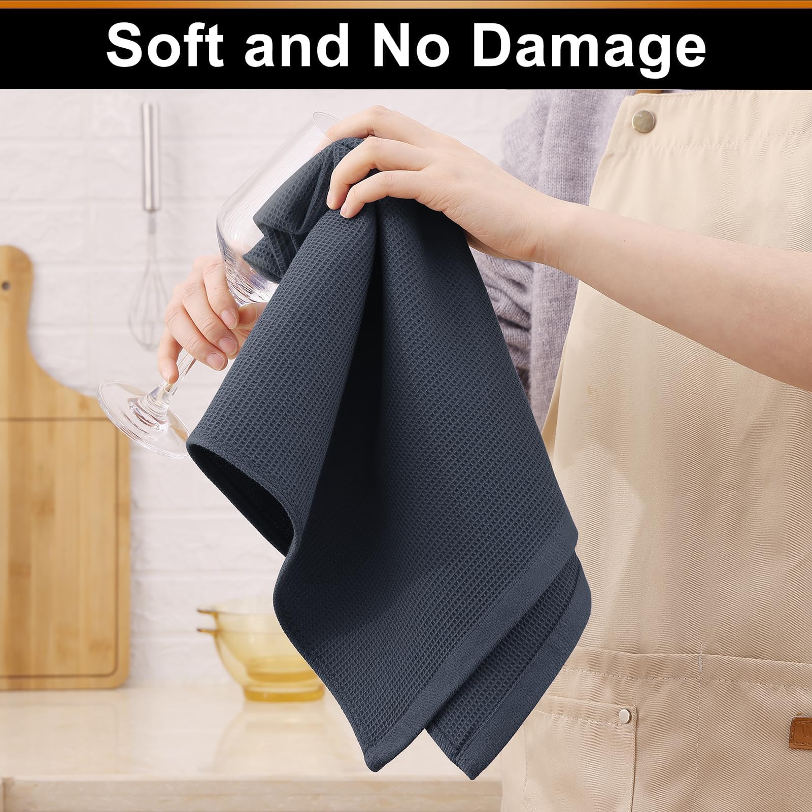 100% Cotton Waffle Weave Kitchen Towels (6 Count)