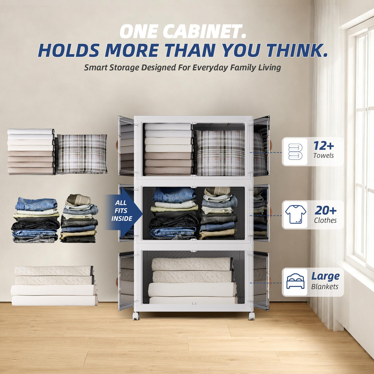108QT 27Gal Stackable Storage Bins with a Lid