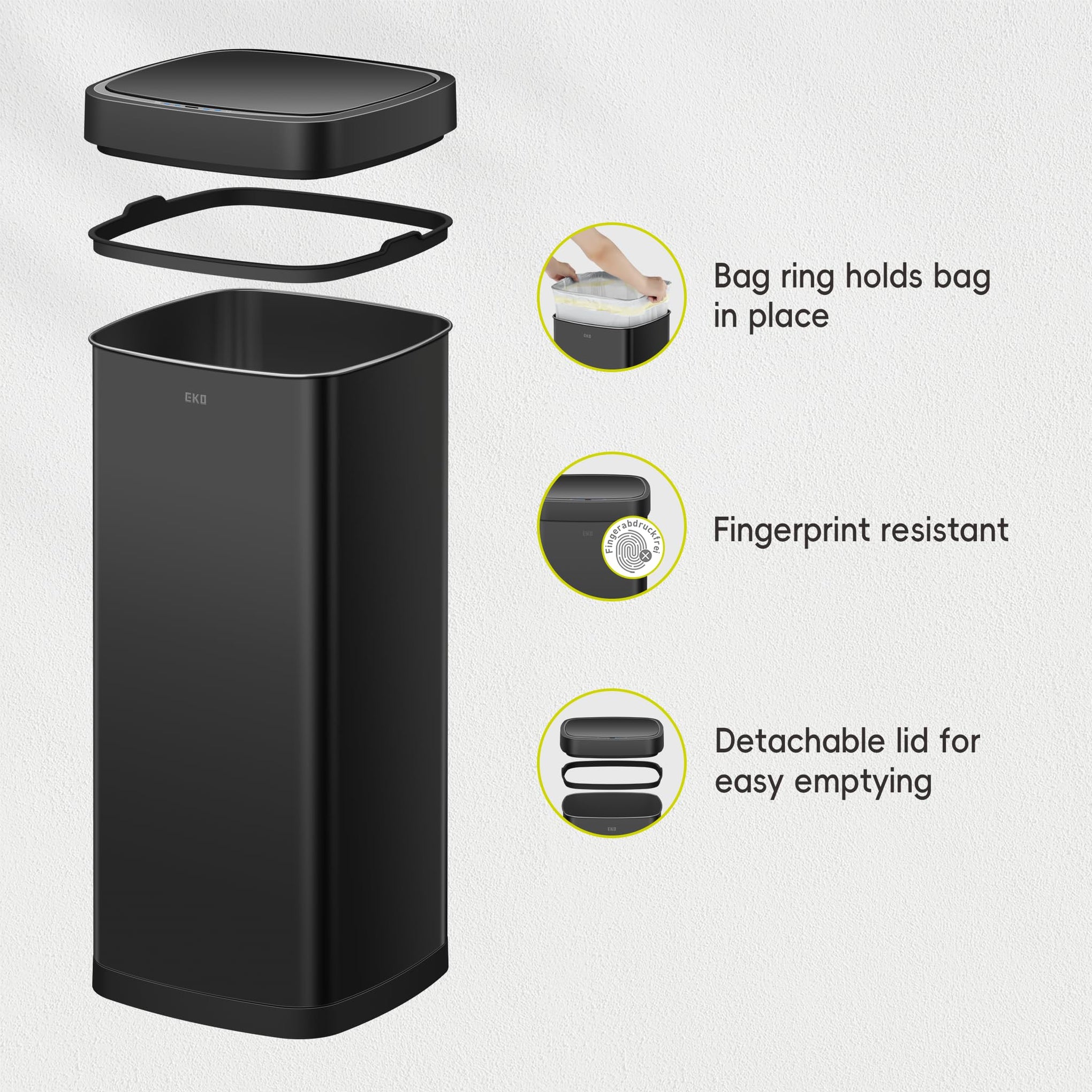 EcoSmart 80L 21.1 Gallon Motion Sensor Trash Can or Recycling Bin