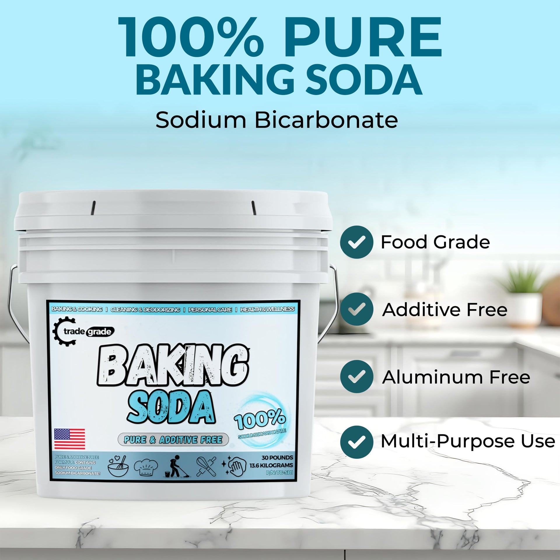 TradeGrade Pure Baking Soda Powder (480 Ounce)