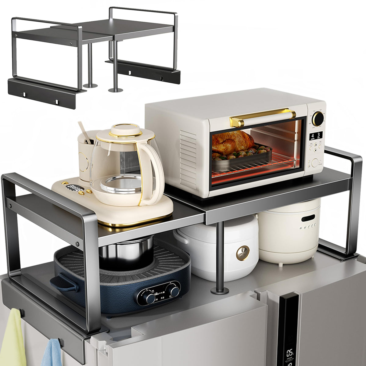 Adjustable Fridge Top Storage Rack