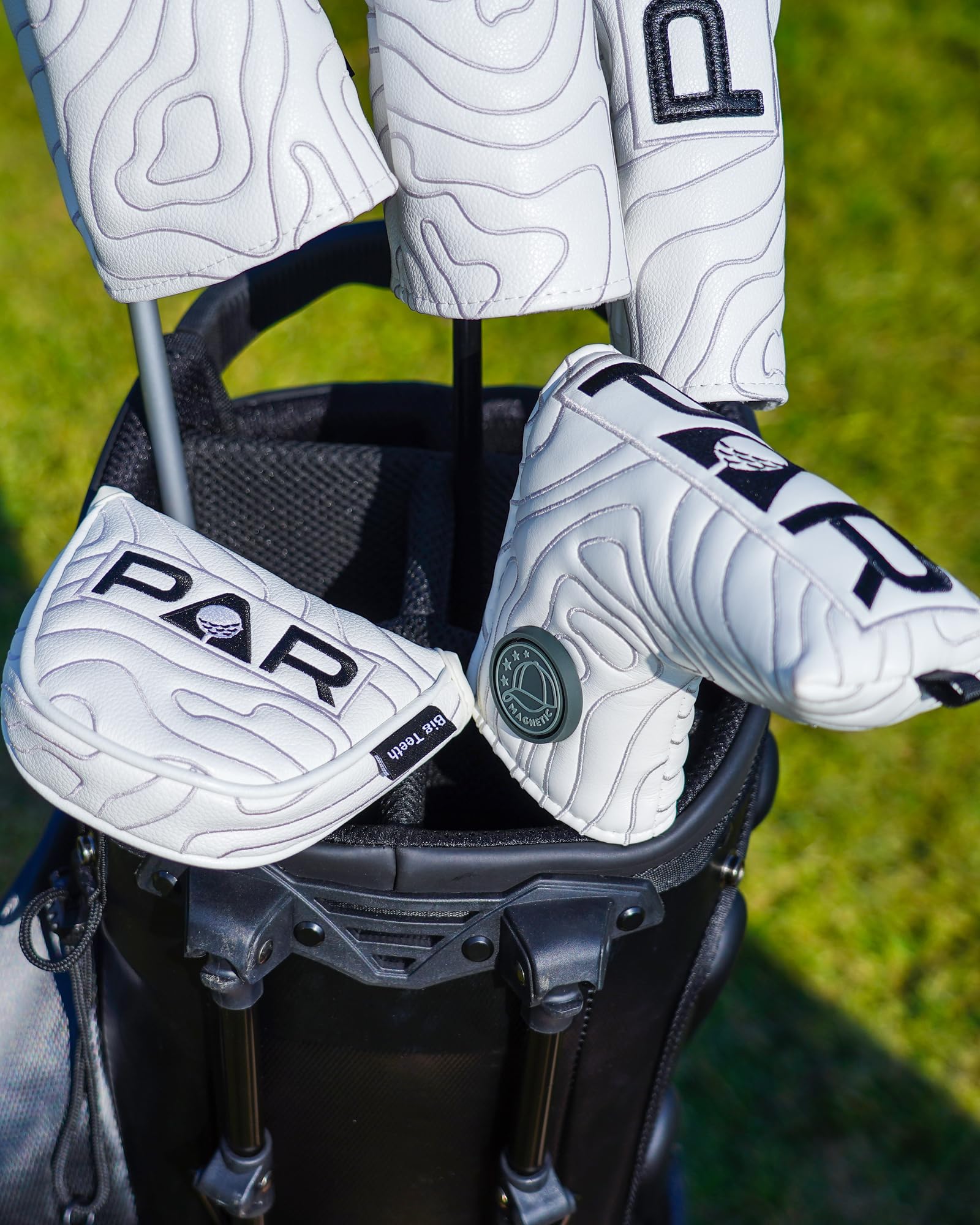 Set of 4pcs Golf Club Headcover Full Set Driver Fairway Hybrid Headcover Leather Golf Club Head Covers