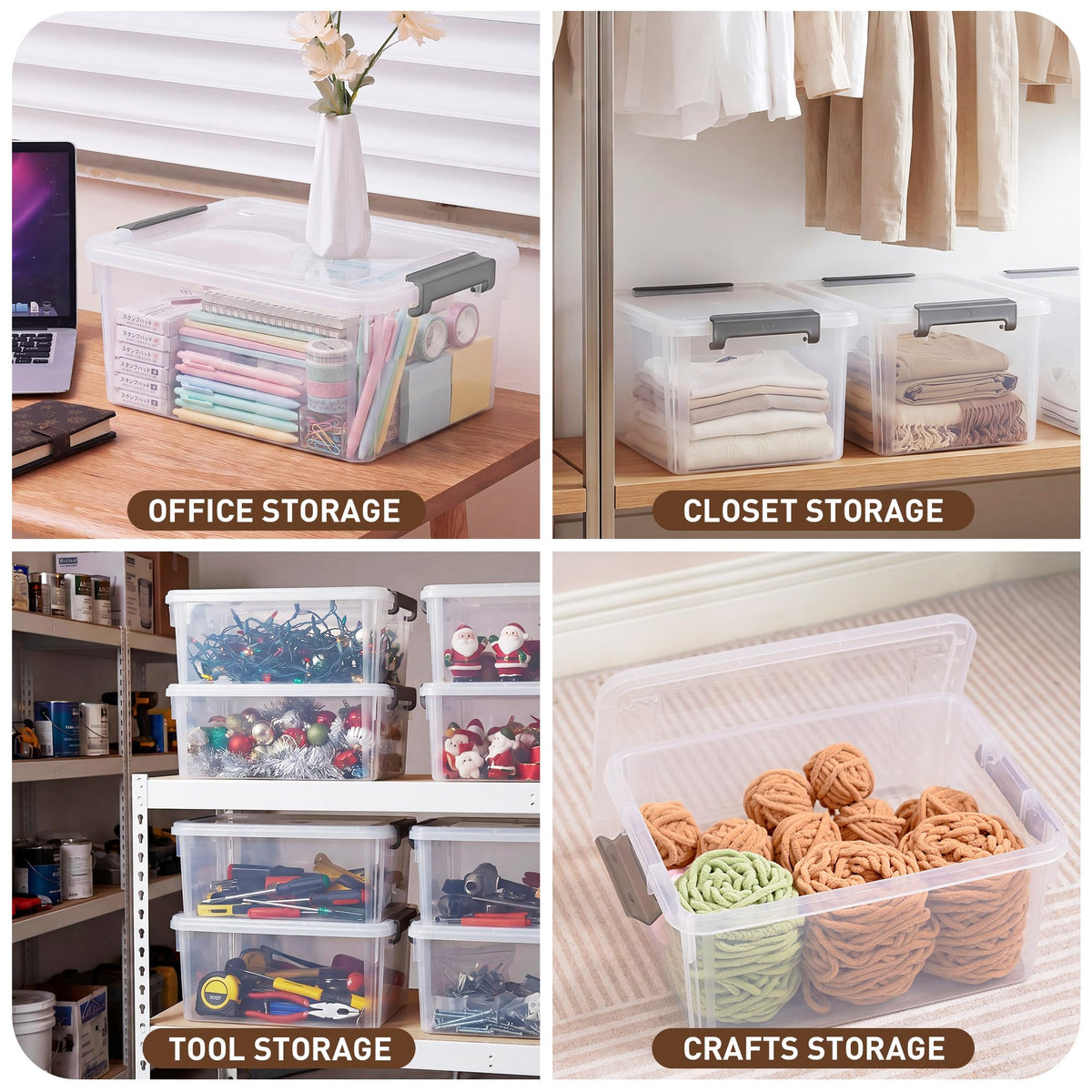 17 QT Plastic Storage Bins with Latching Lids Stackable Storage Containers for Organizing Large Clear Storage Box for Garage (2 Count)