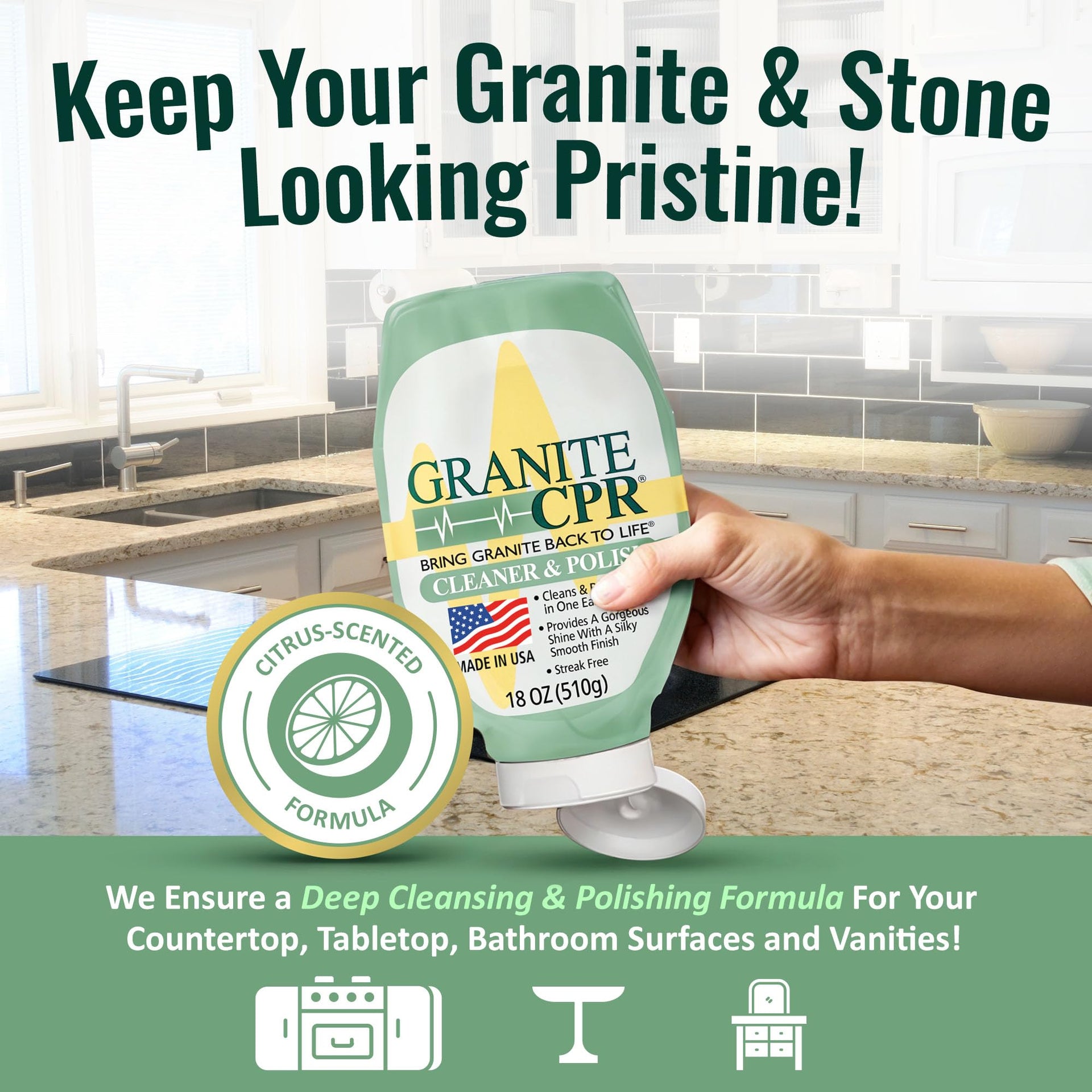 Granite CPR Cleaner & Polish Can Be Used Daily On Granite (18 Fl Oz)